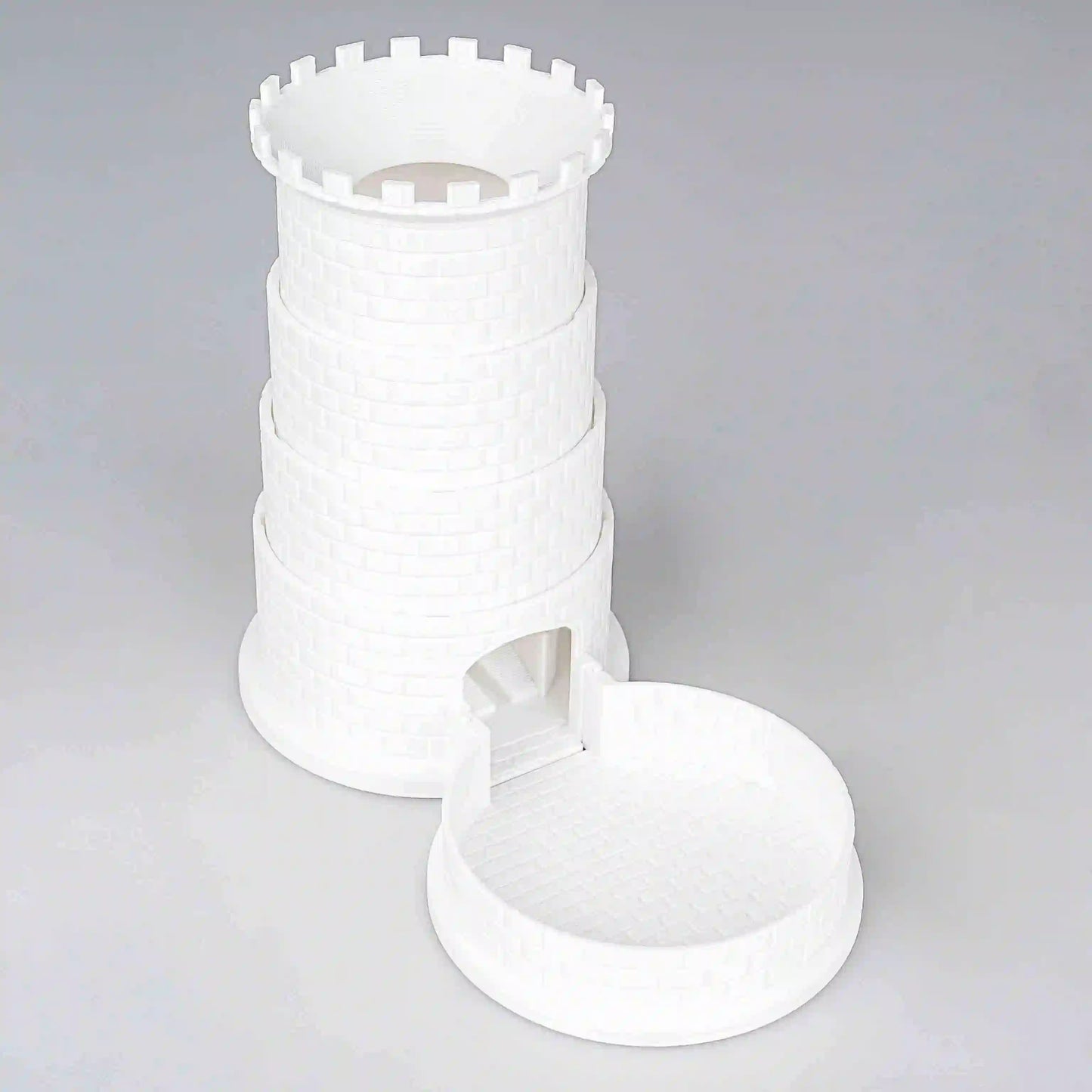 White Castle Rotatable Folding Retractable DND Dice Tower with Dice Tray | Bear Dice