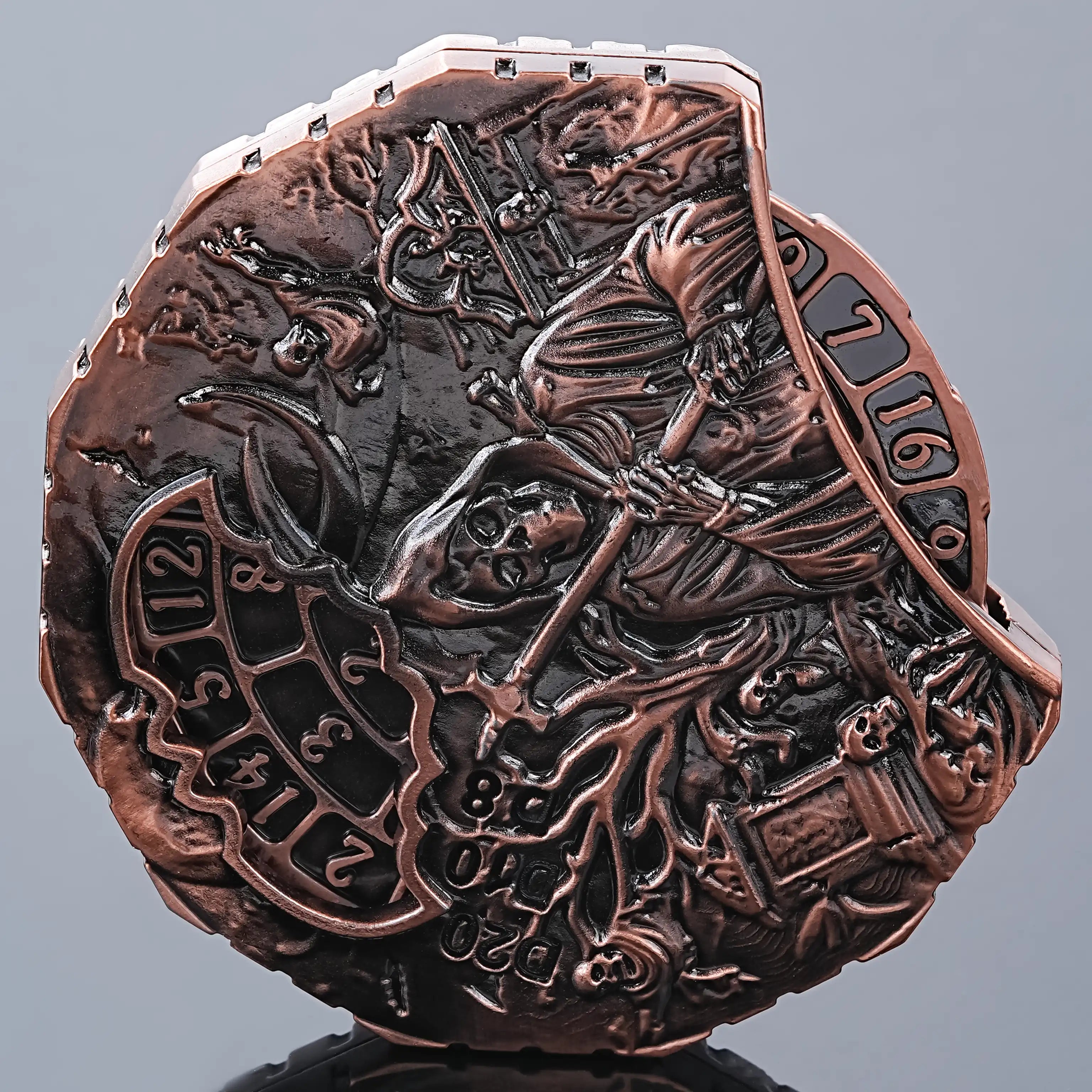 Unique dice spinner DND Death theme metal dice