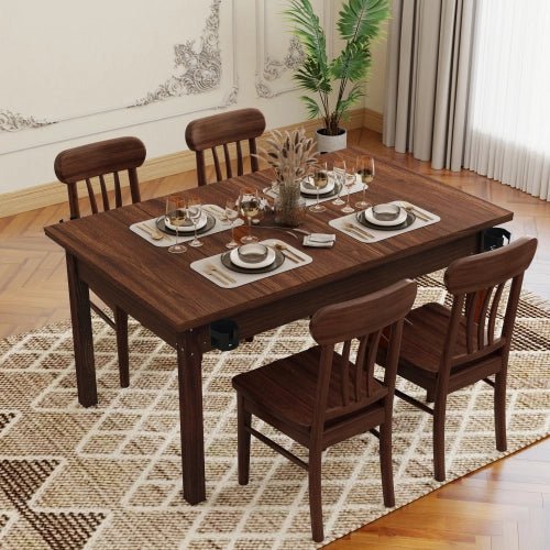 63 - inch x 40 - inch game table with removable tabletop, in vintage brown - Bear Dice