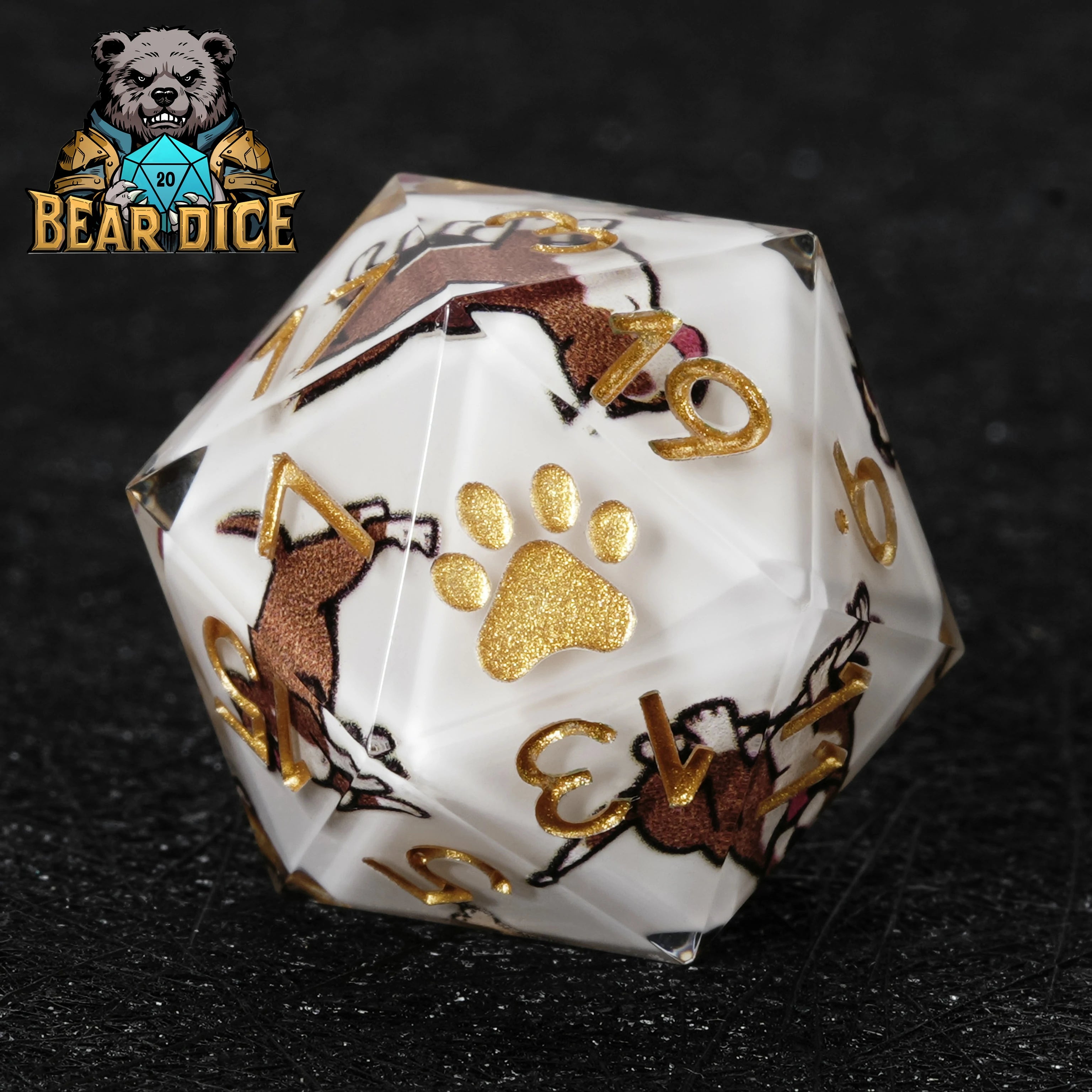 White Opal Resin DnD Dice Set | 7-Piece Polyhedral Dice for D&D & RPG