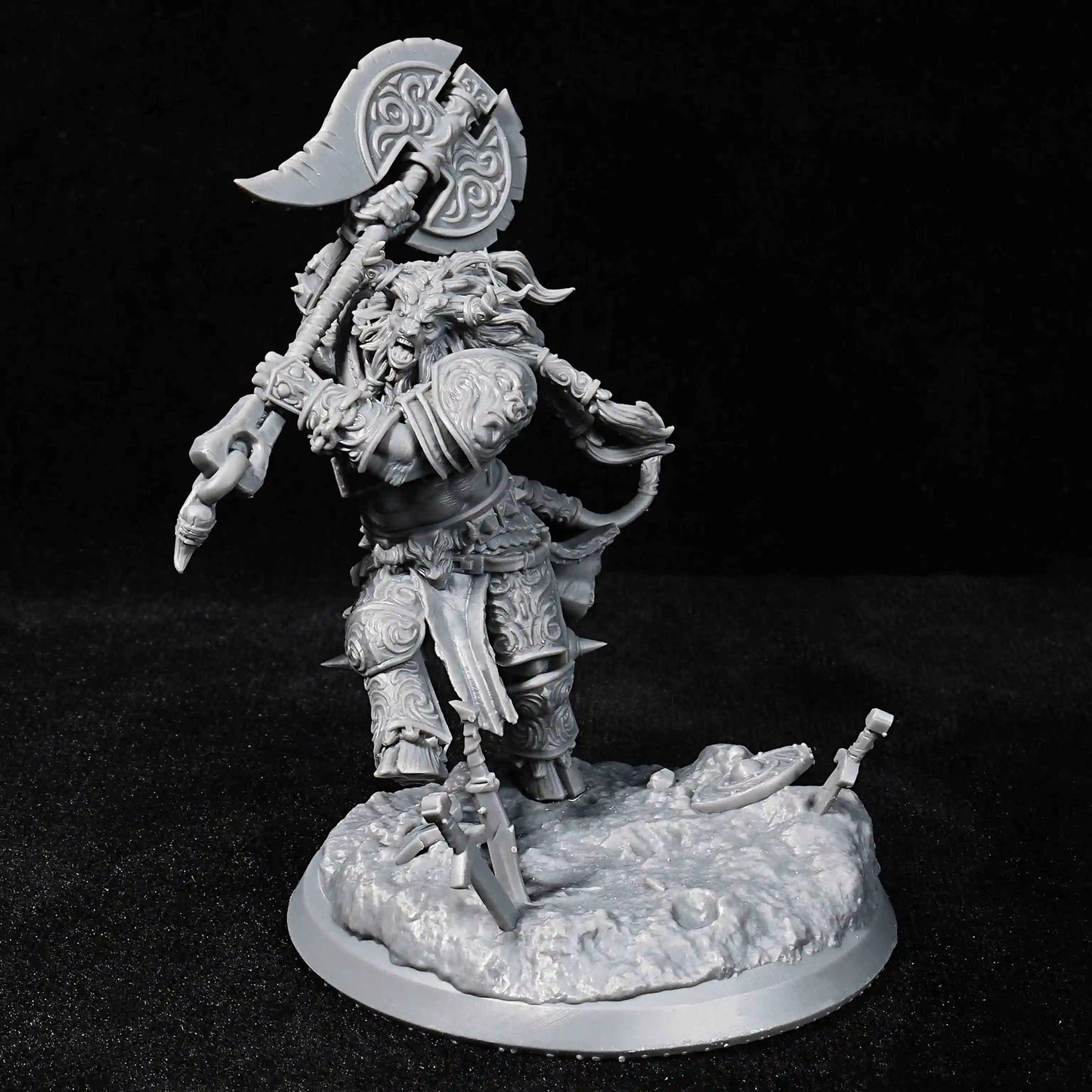 Heavy Minotaur Warrior DND Character Miniature Model