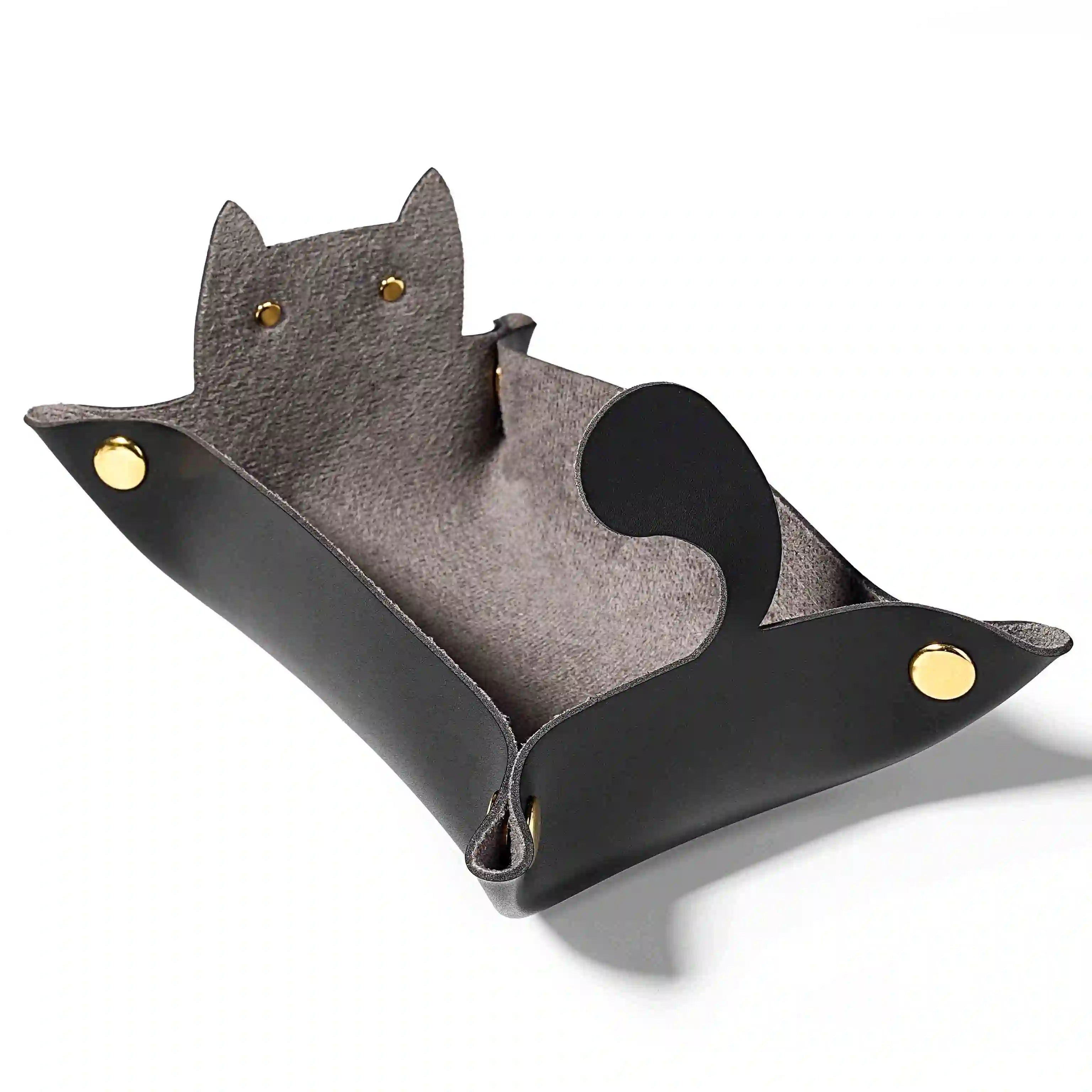 Cat-shaped leather dice pad foldable dnd dice tray