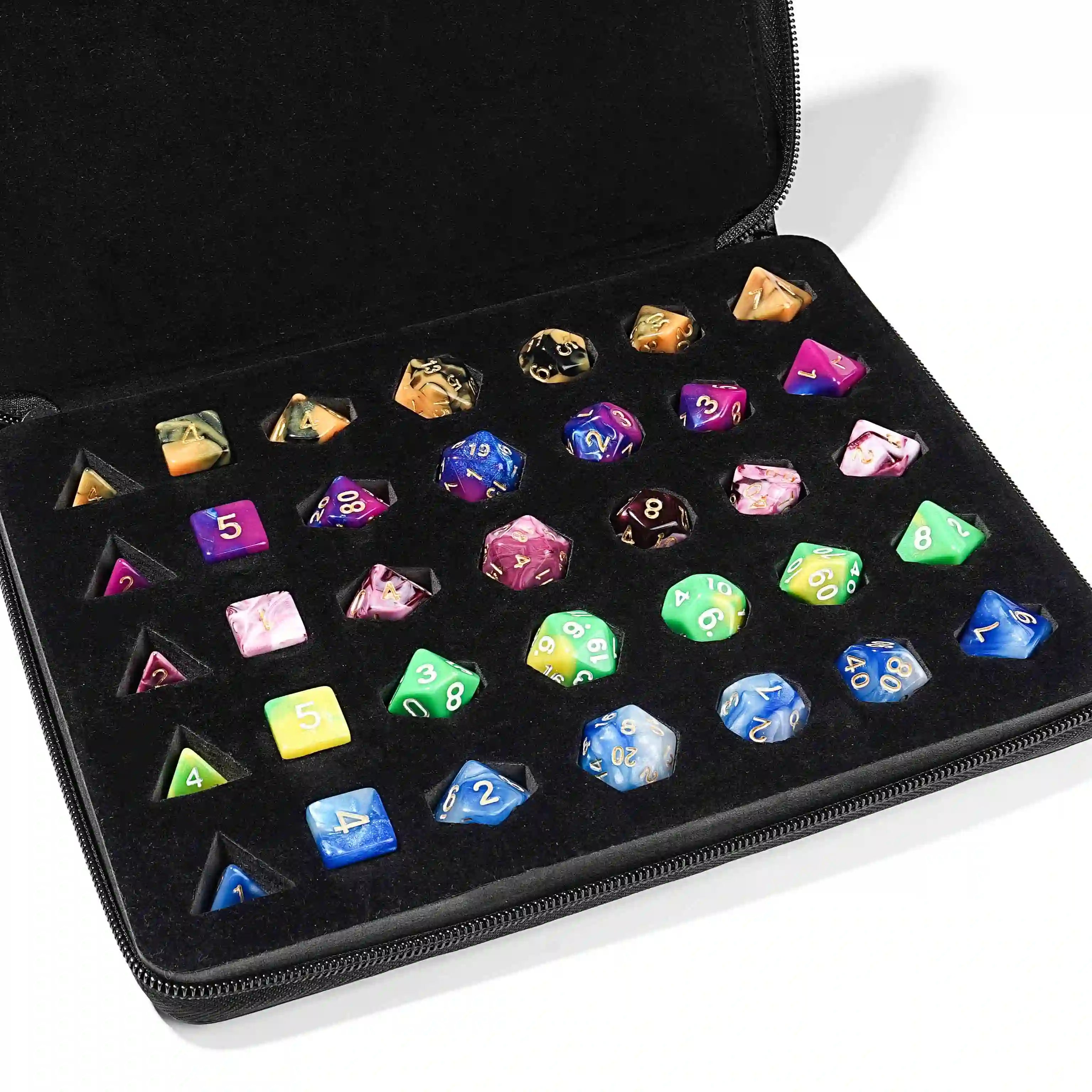 5-piece DND dice set bundled with dice bag - acrylic RPG game dice set