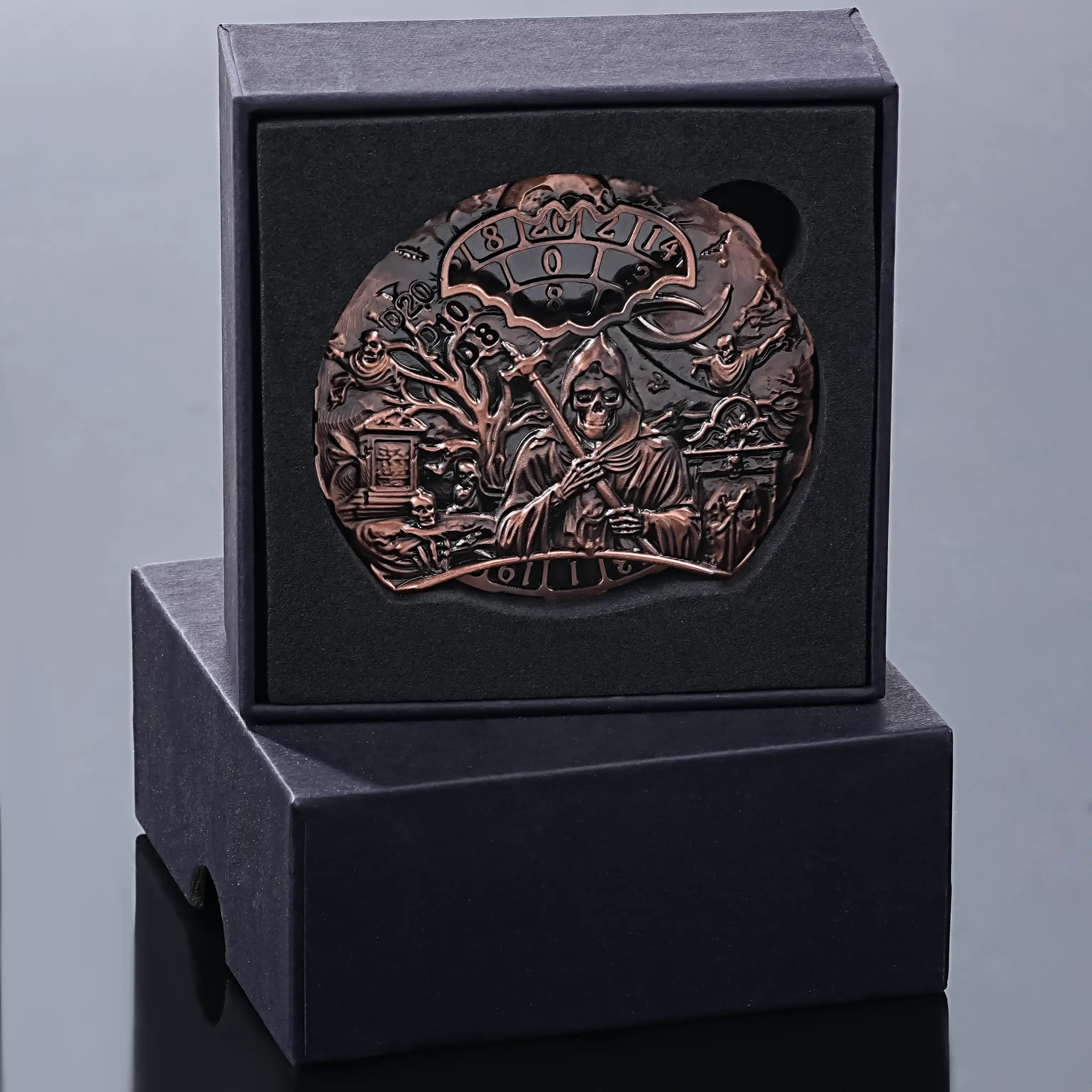Unique dice spinner DND Death theme metal dice