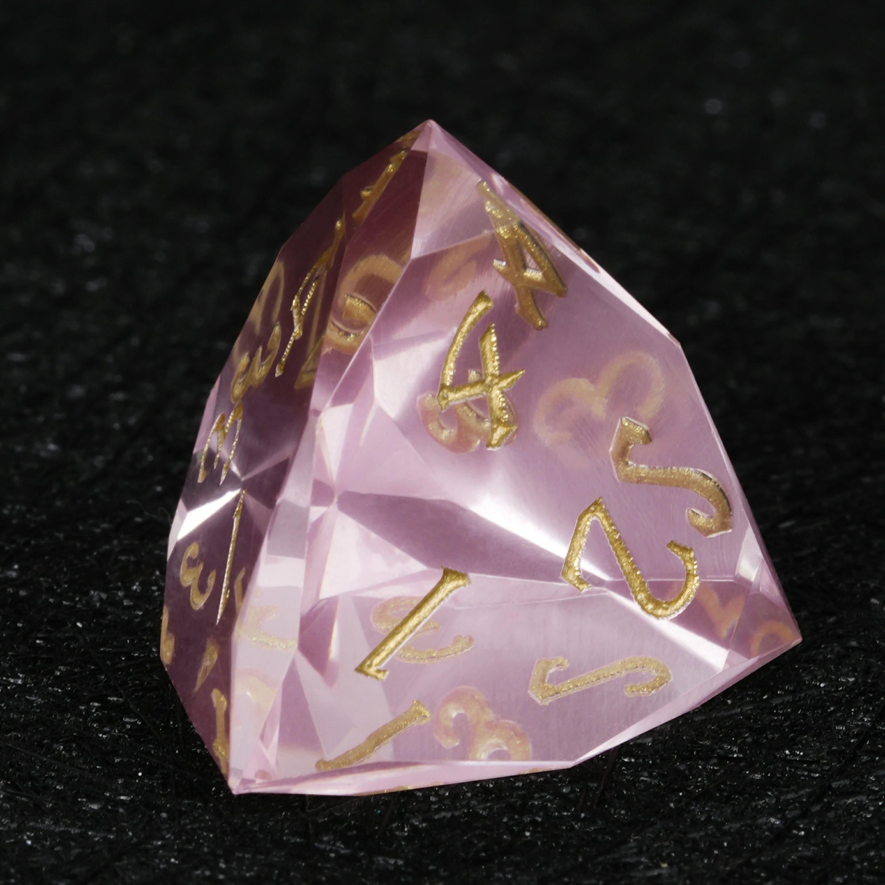 Light Pink Transparent Resin DND Dice Set – 7-Piece RPG Polyhedral Dice