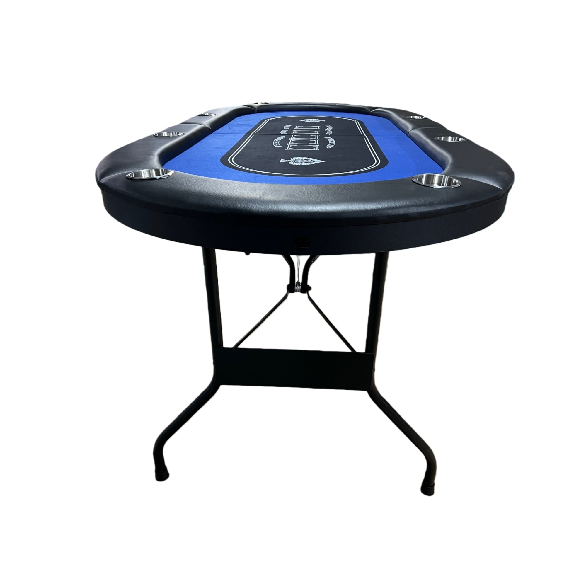 71-Inch Foldable Portable Blue Felt Poker Table – Perfect for Poker, Casino Games, and More | Bear Dice