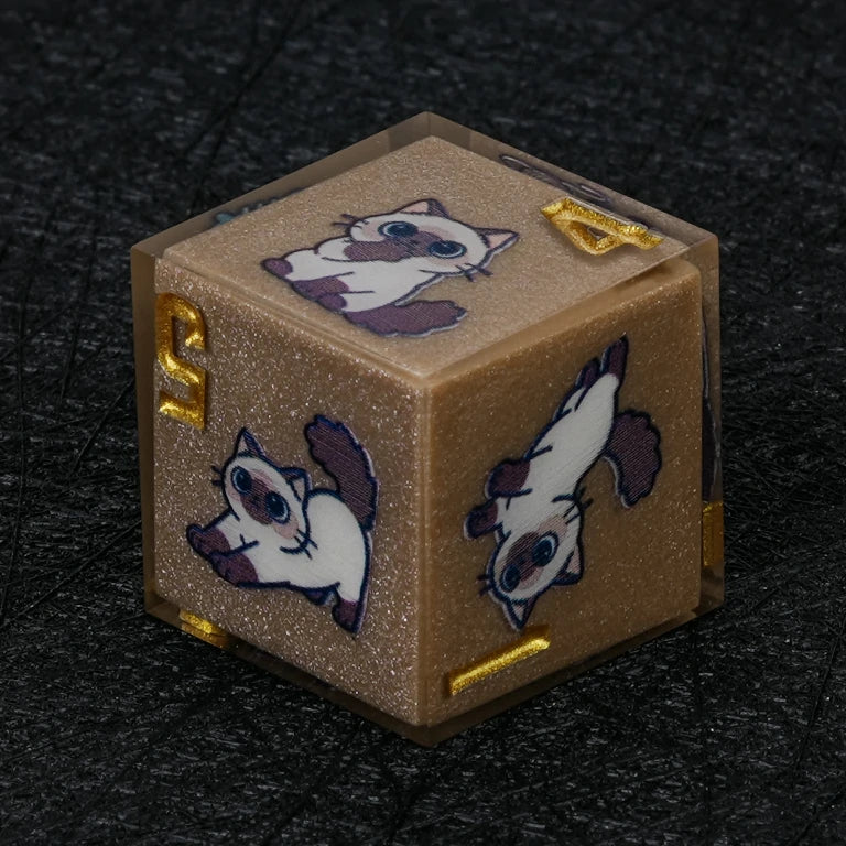 Kickstarter Dice — Ragdoll Cat Polyhedral DND Resin Dice Set