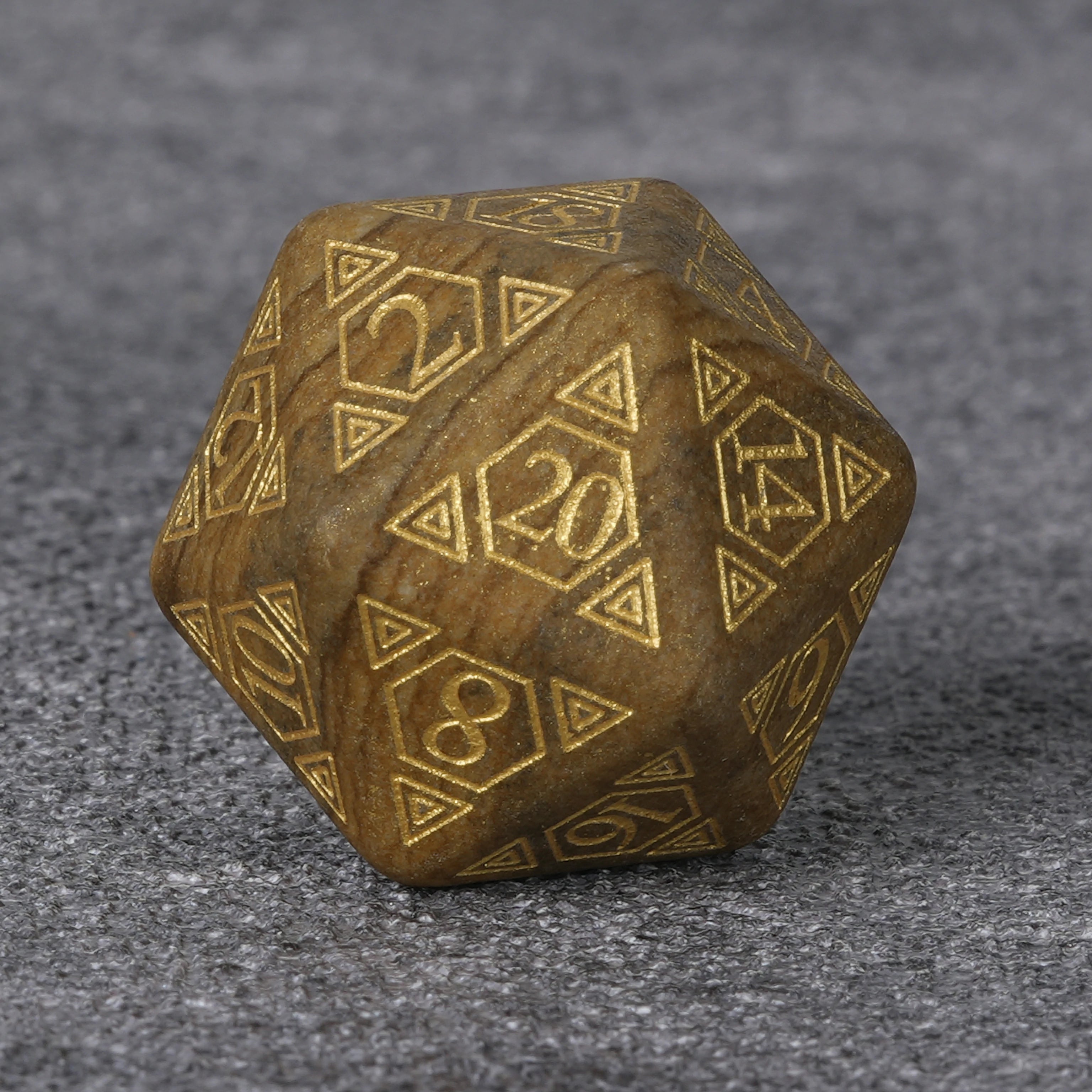 Yellow-Brown Geometric Totem Gemstone Dice Set