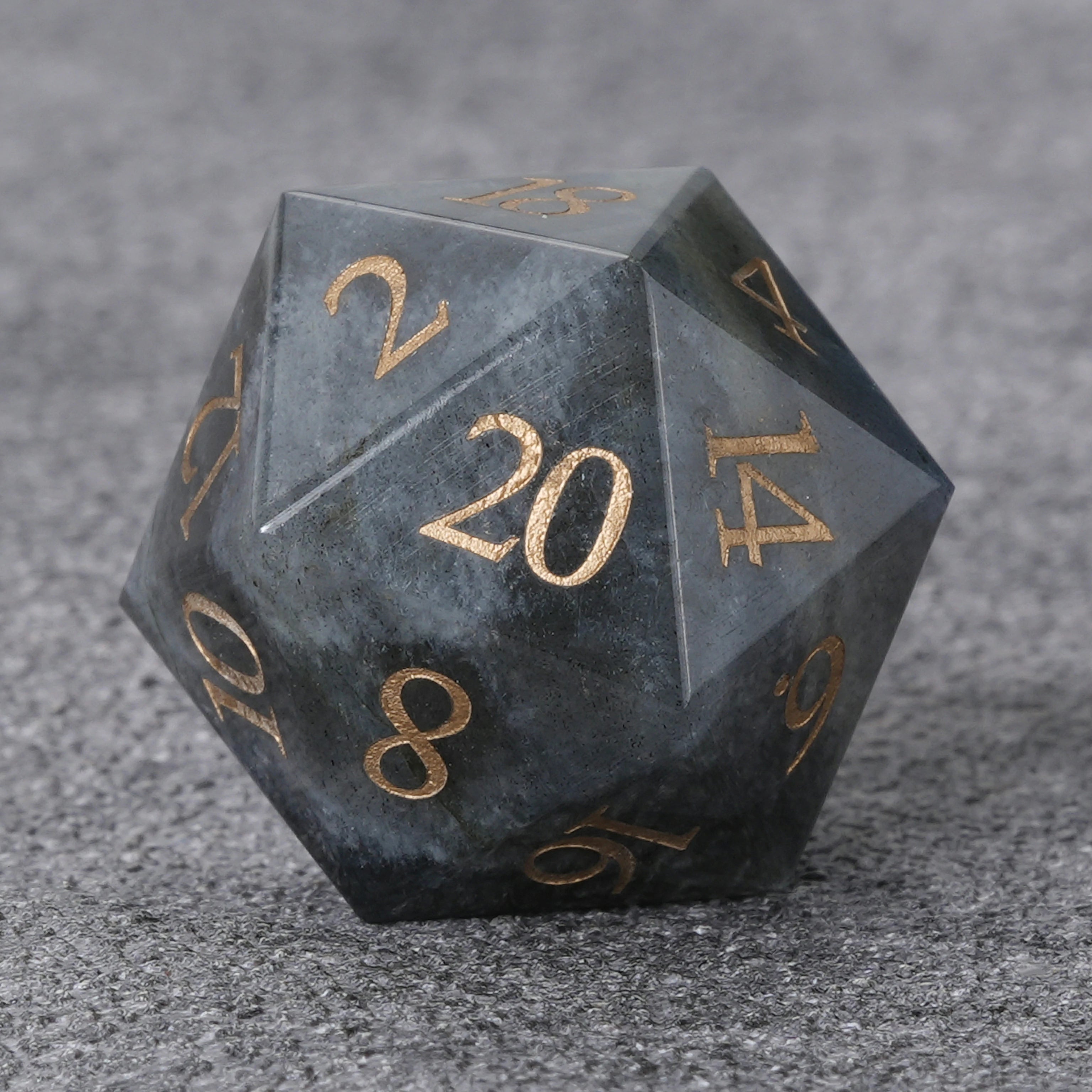 Grey Multi-Faceted Gemstone Dice