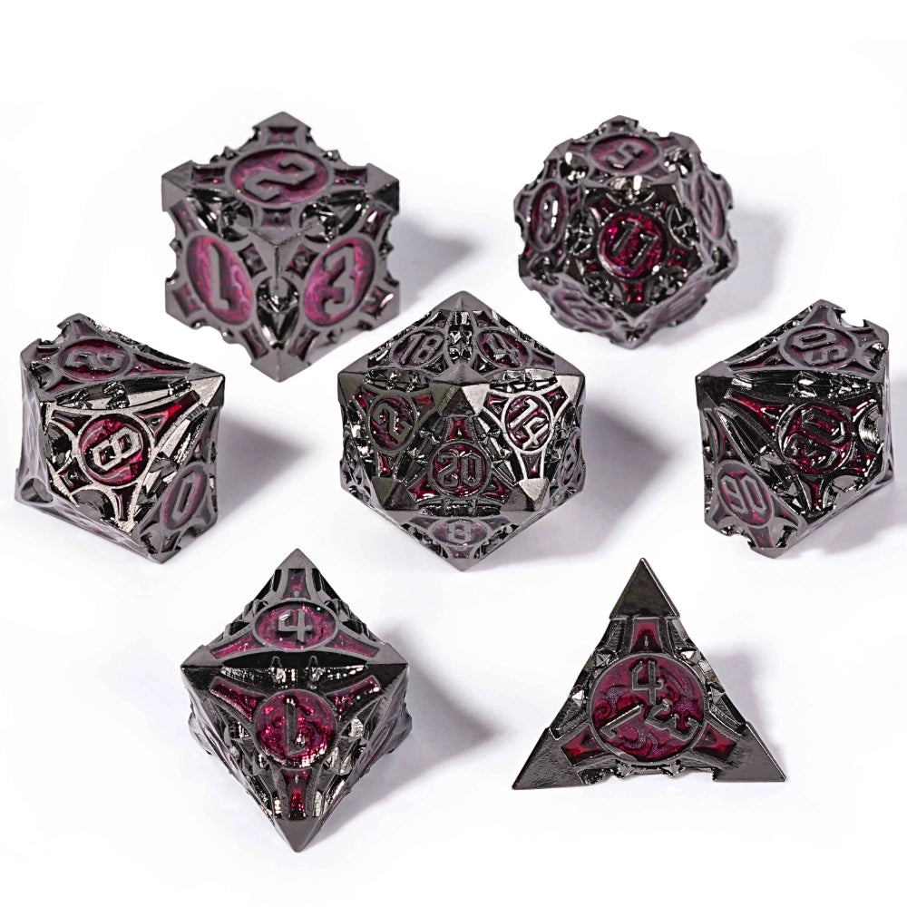 Gothic sharp edge metal DND dice set