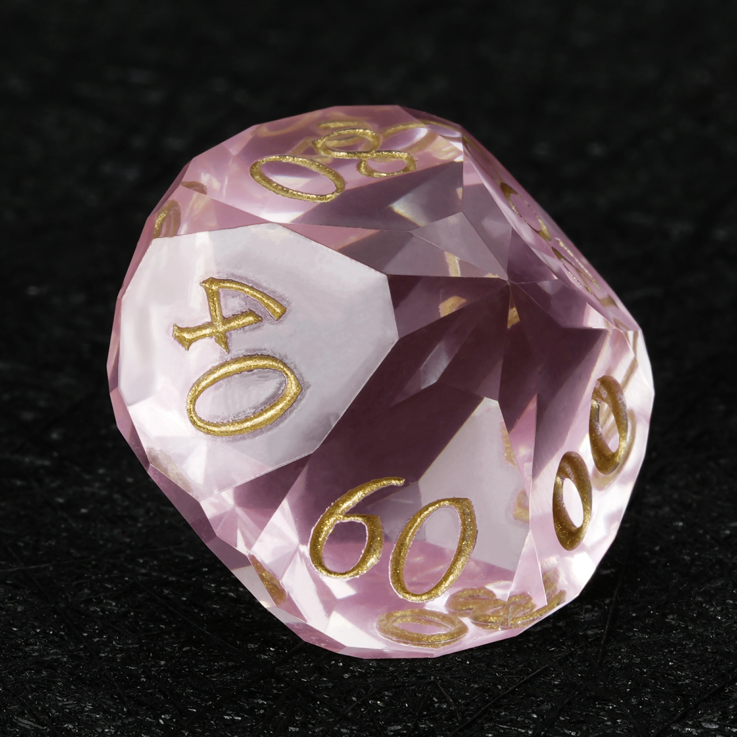 Light Pink Transparent Resin DND Dice Set – 7-Piece RPG Polyhedral Dice