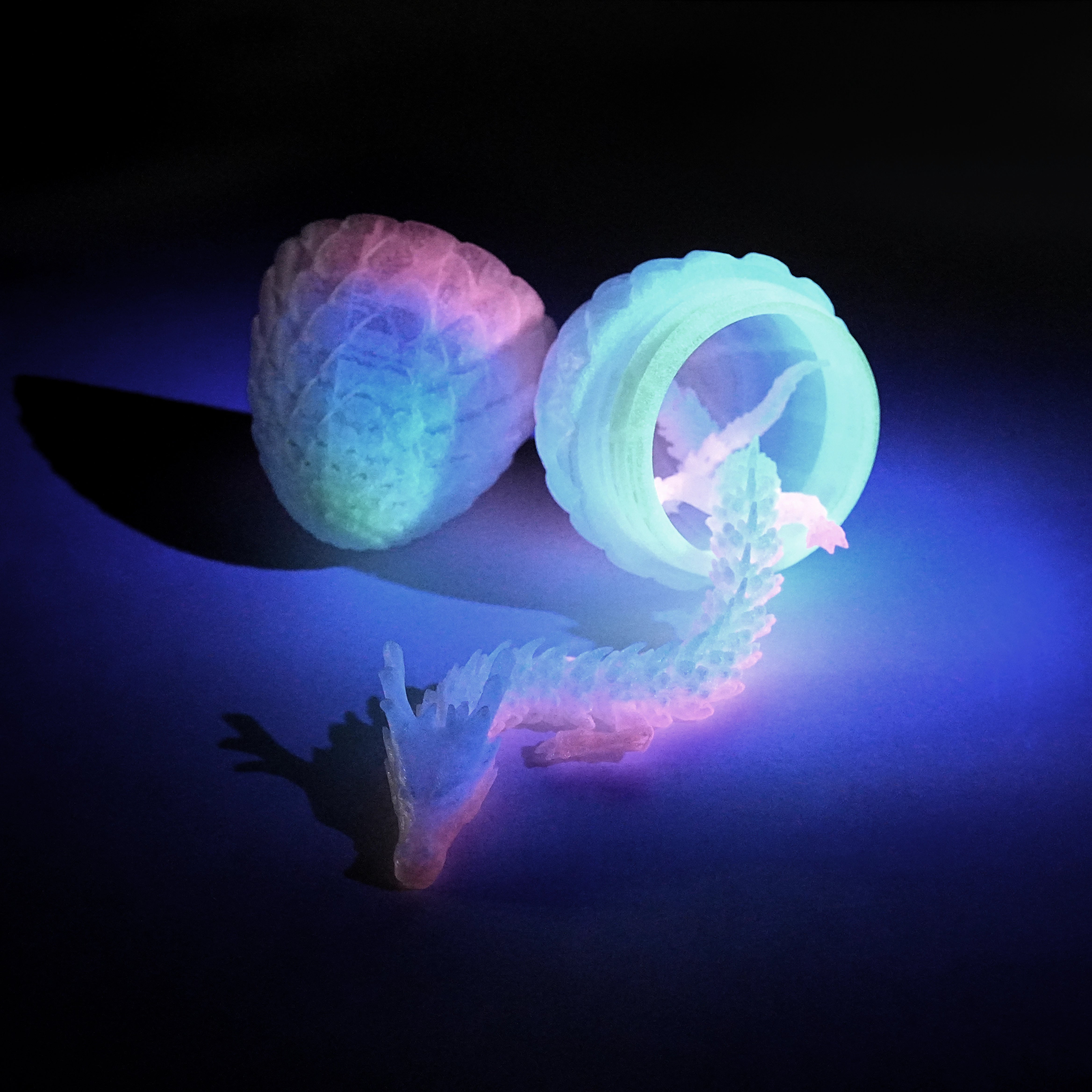Unique 3D Printed Dragon Egg Acrylic Dice Set - DND Desktop Essentials