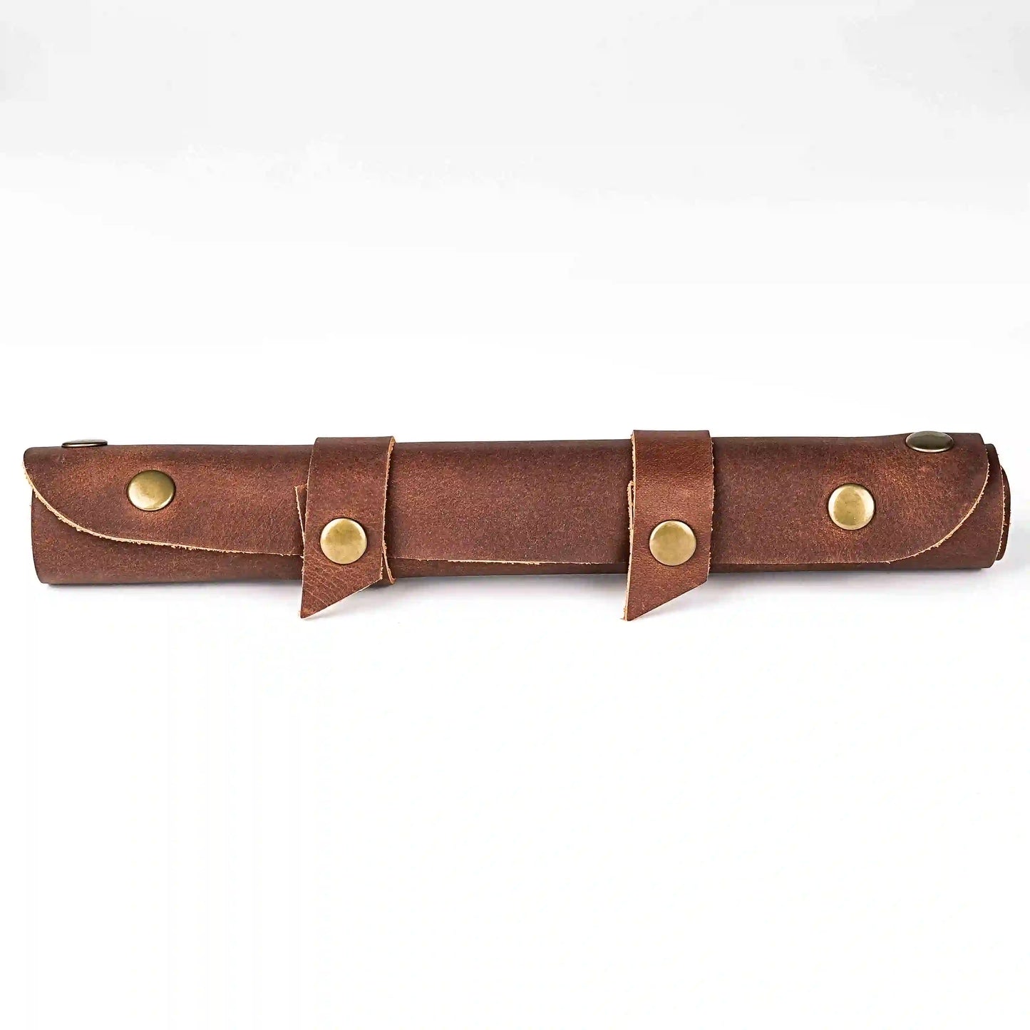 Rollable vintage tan hand-made four-corner assembled button leather dnd dice tray