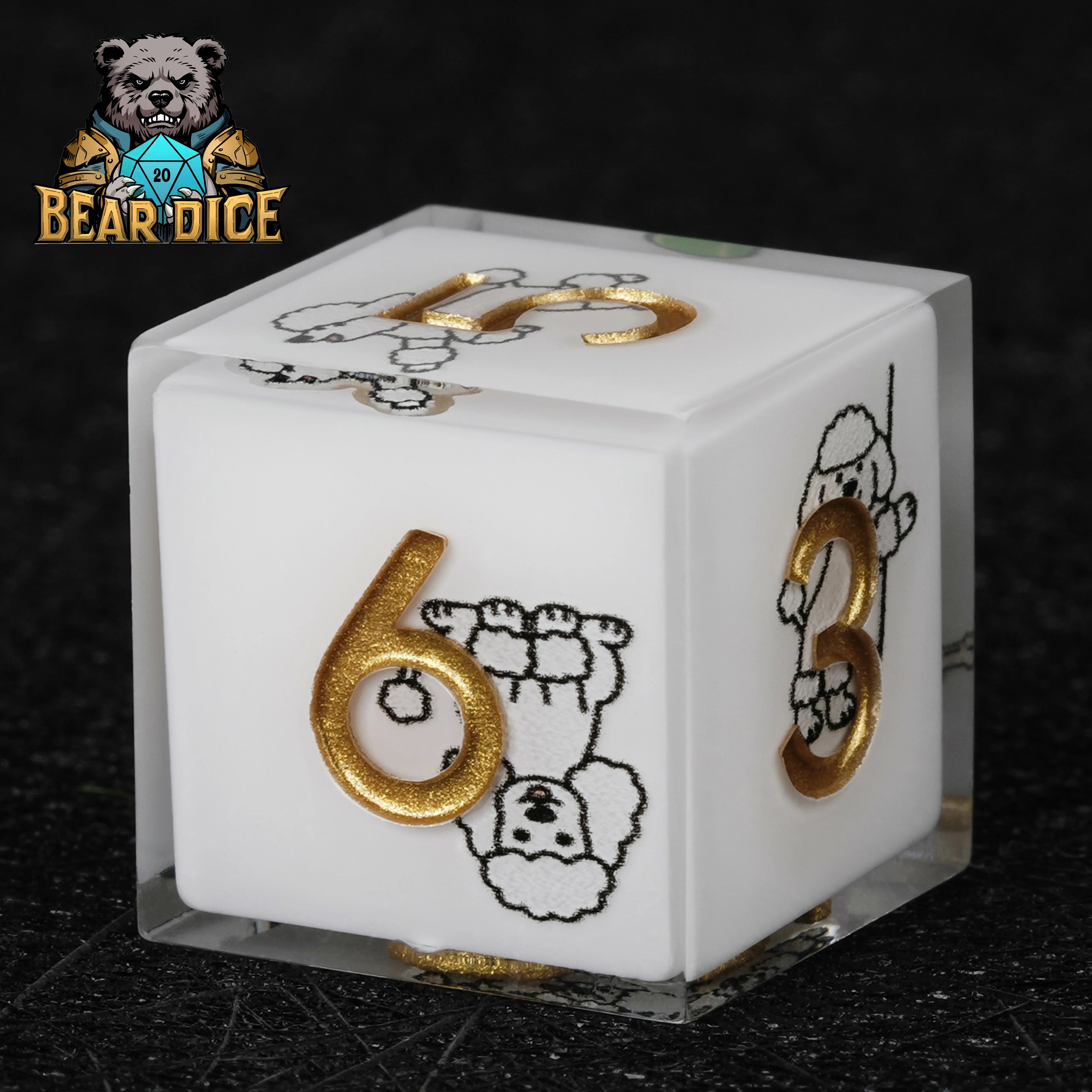 White Resin Poodle DND D6 Dice Set – Cute RPG Dice for D&D & Tabletop Games