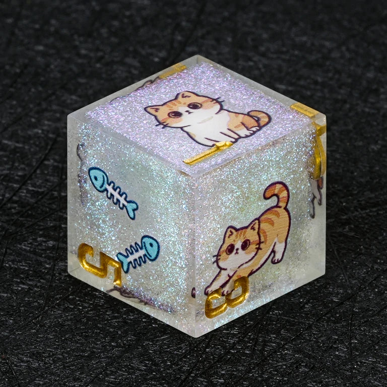 Kickstarter Dice — Cute Cat DND Resin Polyhedral Dice Set