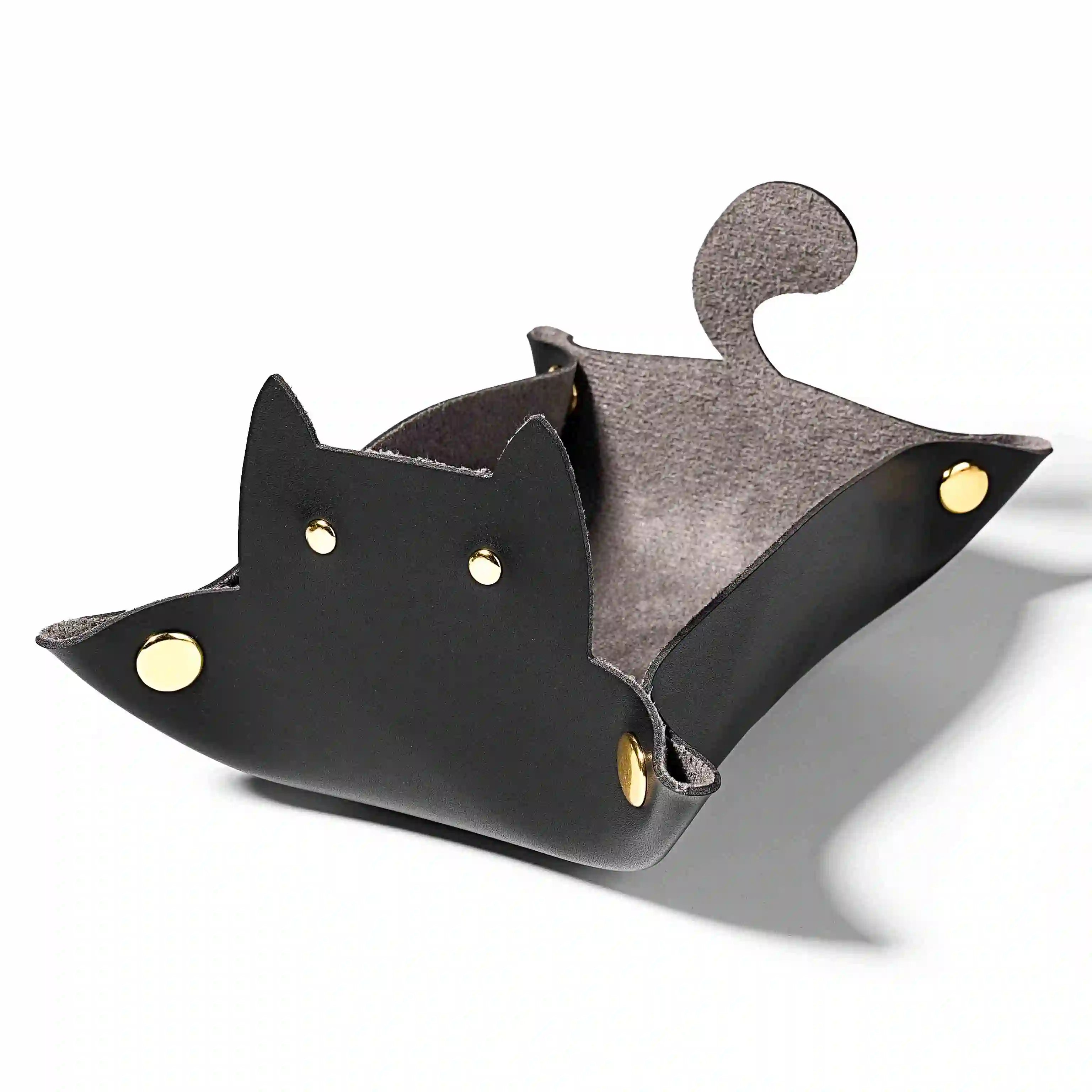 Cat-shaped leather dice pad foldable dnd dice tray