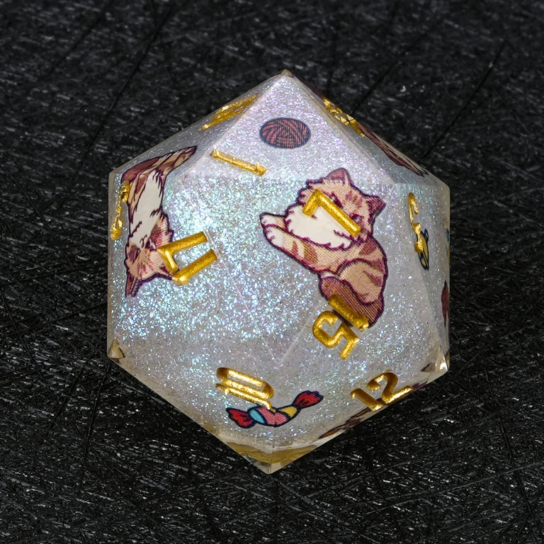 Kickstarter Dice — Siberian Cat Polyhedral DND Resin Dice Set