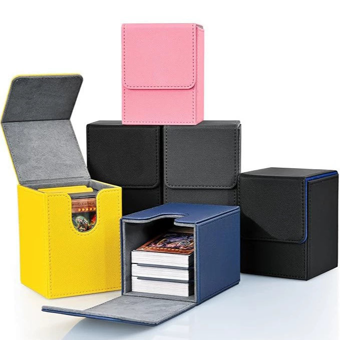 MTG Card Storage Box | PU Vertical-Insert Magnetic Case for Pokémon and Tabletop Game Card Collections