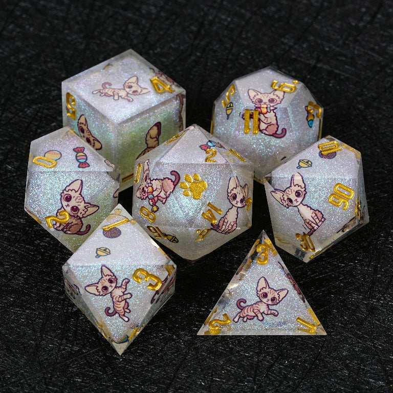 Kickstarter Dice — Devon Rex Polyhedral DND Resin Dice Set
