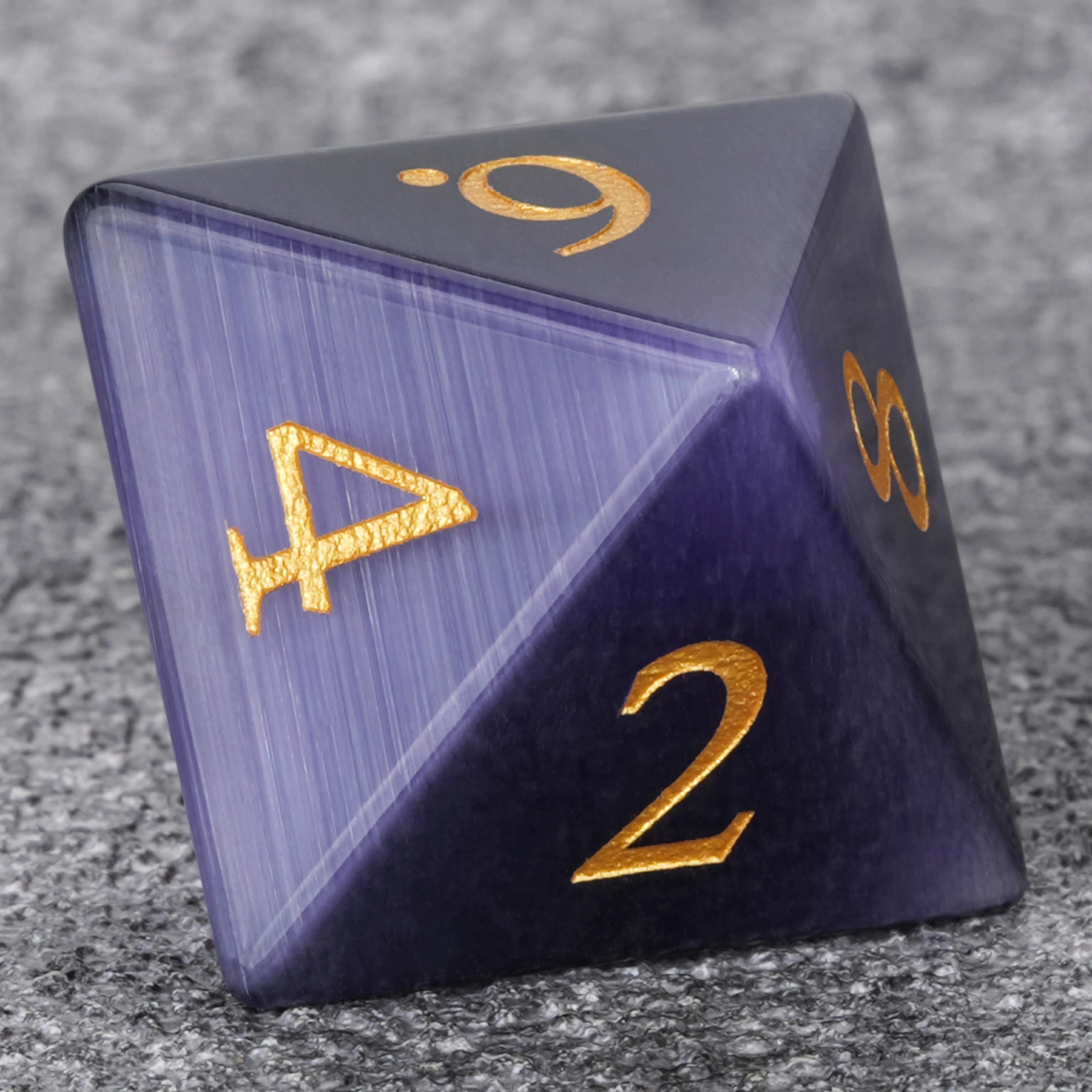 Deep Amethyst Gemstone Dice Set
