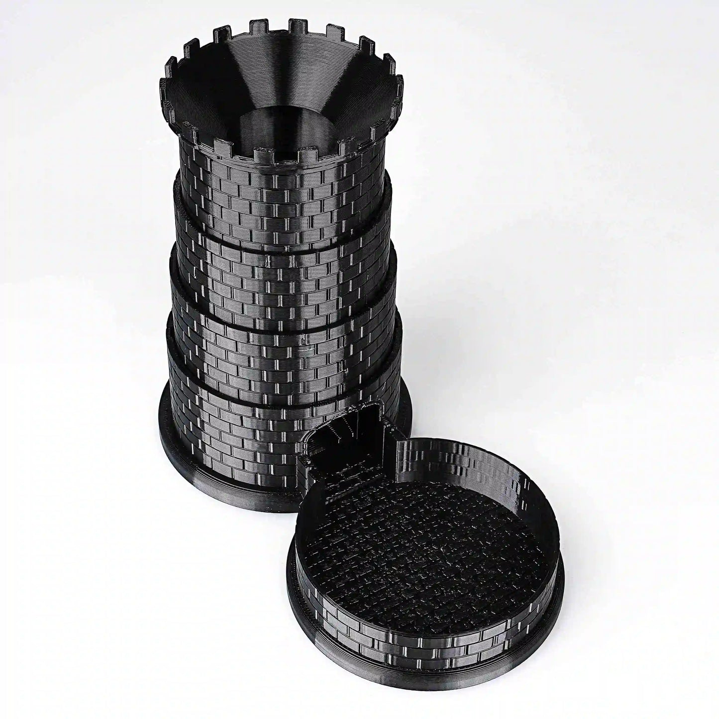 Black Castle Rotatable Folding Retractable DND Dice Tower with Dice Tray | Bear Dice