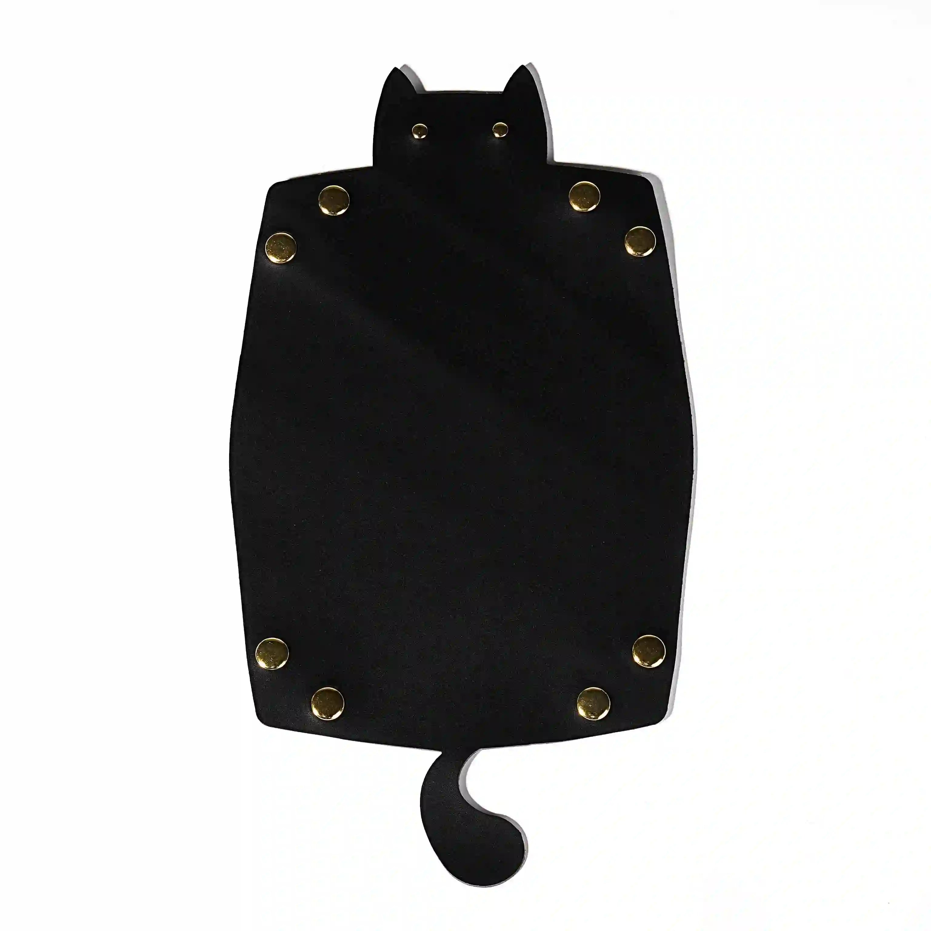 Cat-shaped leather dice pad foldable dnd dice tray