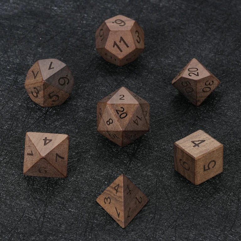 African Acid Wood DND Dice Set | Bear Dice