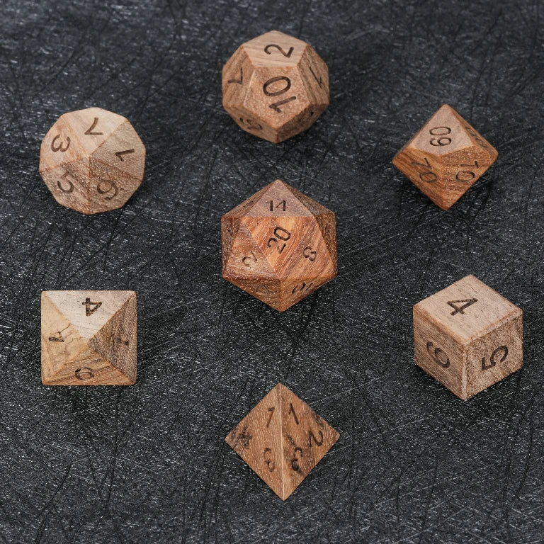 African Teak DND Dice Set | Bear Dice