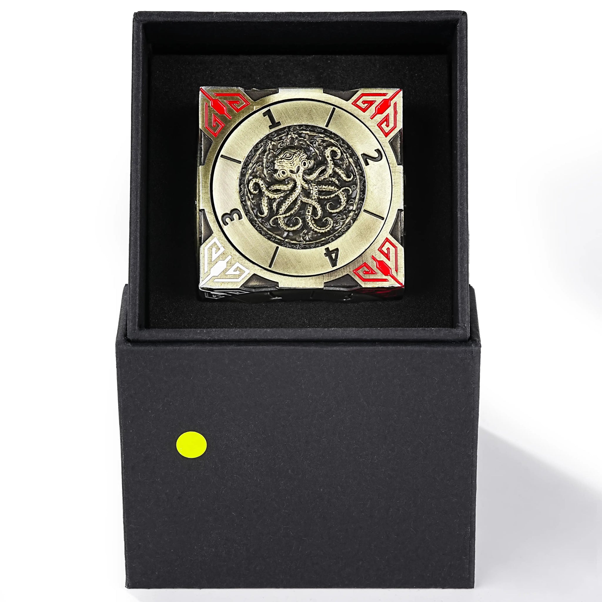 Cool Desktop Spinner Dice: Antique Bronze 7-in-1 Solid Metal DND Six-Sided Spinner Die with Black Dice Box | Bear Dice