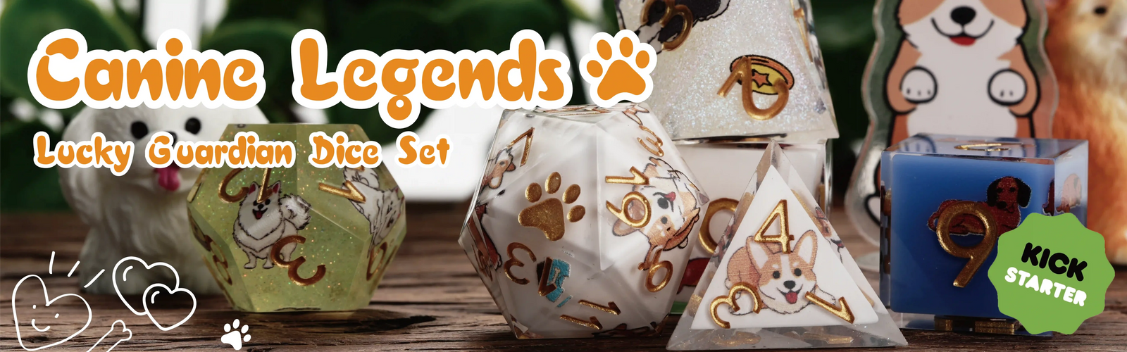 Canine Legends Lucky Guardian Dog-Themed Tabletop Dice Set | BearDice