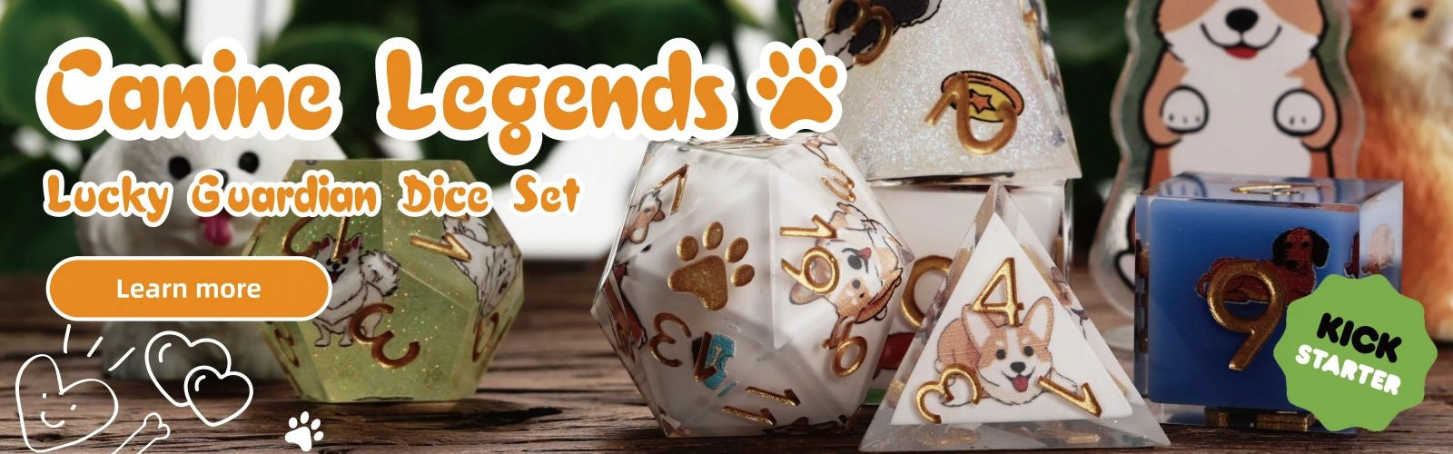 Canine Legends Lucky Guardian Dog-Themed Tabletop Dice Set | BearDice