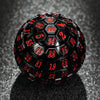 Black Acrylic D100 Dice with Red Numbers - Unique Hexagonal 100-Sided Dice | Bear Dice