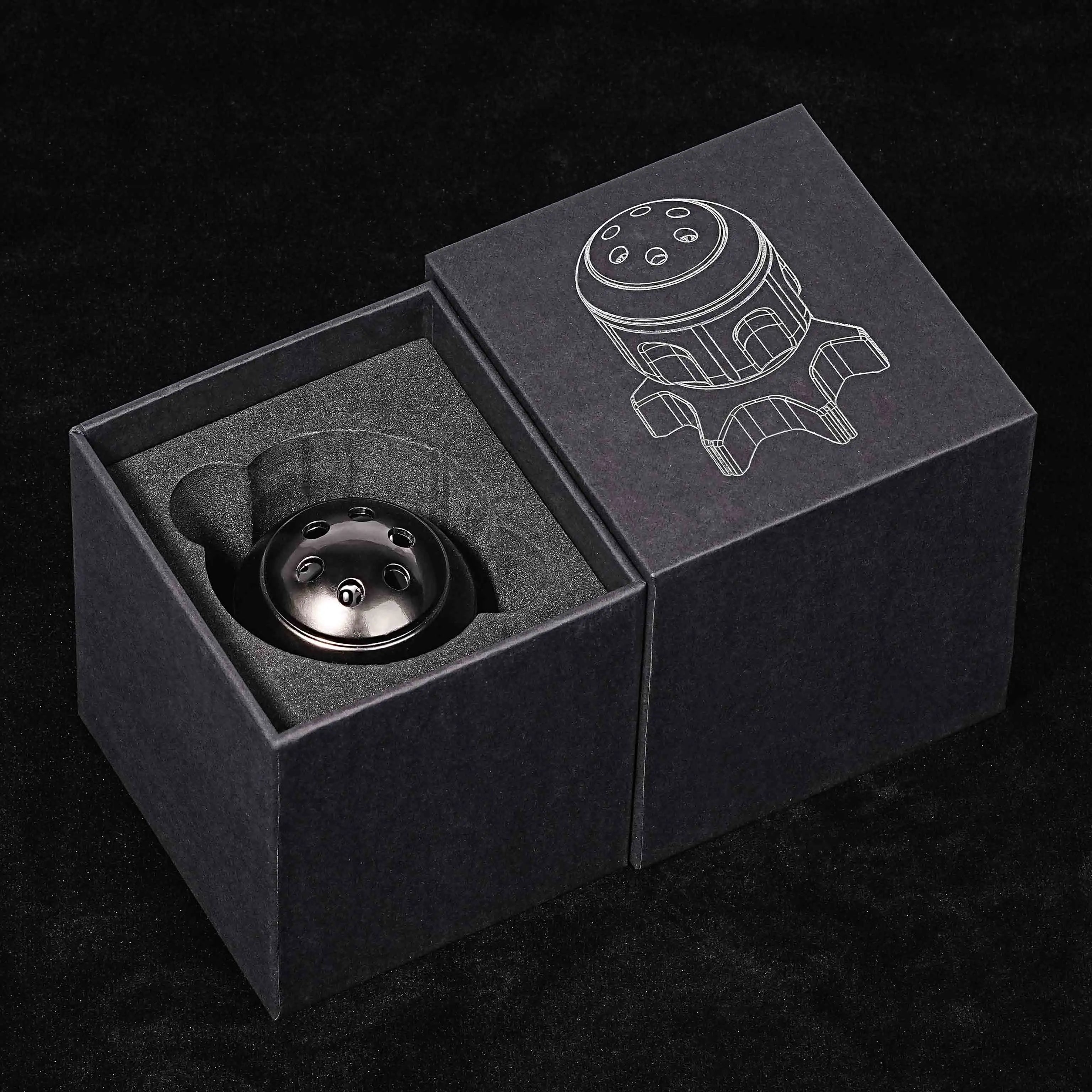 Cool black nickel rocket launcher dice box + 7 DND metal bullet dice set + black dice box | Bear Dice