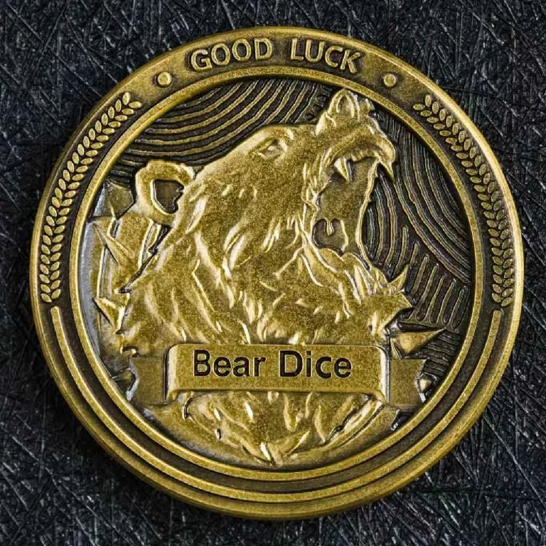 Custom Role-Playing Game Accessories - Custom Bear Dice Gold Coins with Lace Trim | Bear Dice