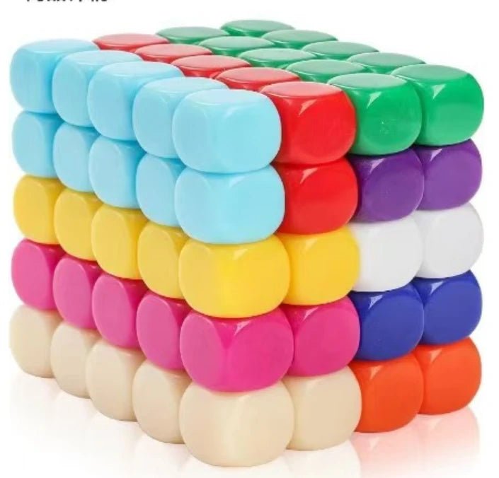 Custom logo opaque acrylic D6 dice, can be engraved with personalized designs, text, symbols, etc., available in 10 opaque acrylic colors: blue, green, cyan, red, light pink, purple, light beige, rose red, white, bright yellow, etc. | Bear Dice