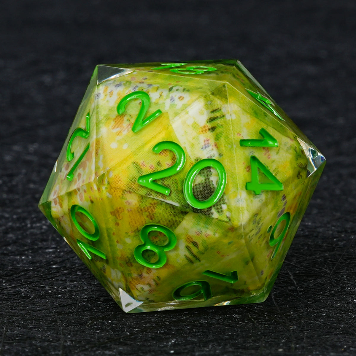 Garden Resin Dice Set with Green Numbers
