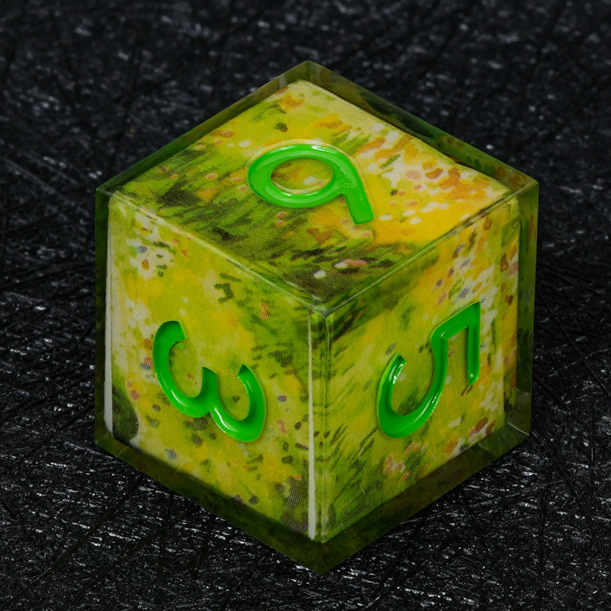 Custom Map-Landscape D&D Dice – Available with Engraved or Printed Text, Symbols, and Logos