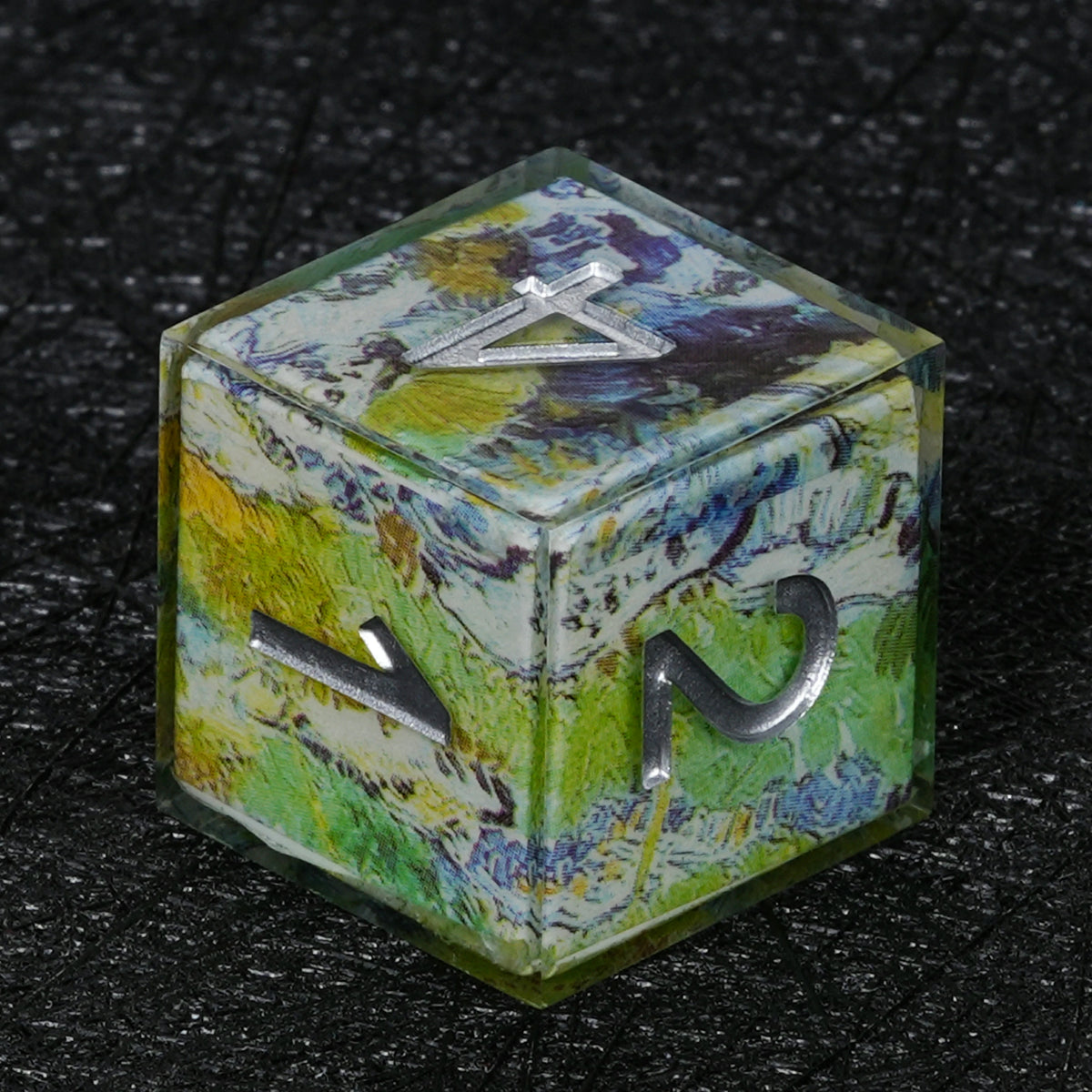 Custom Map-Landscape D&D Dice – Available with Engraved or Printed Text, Symbols, and Logos