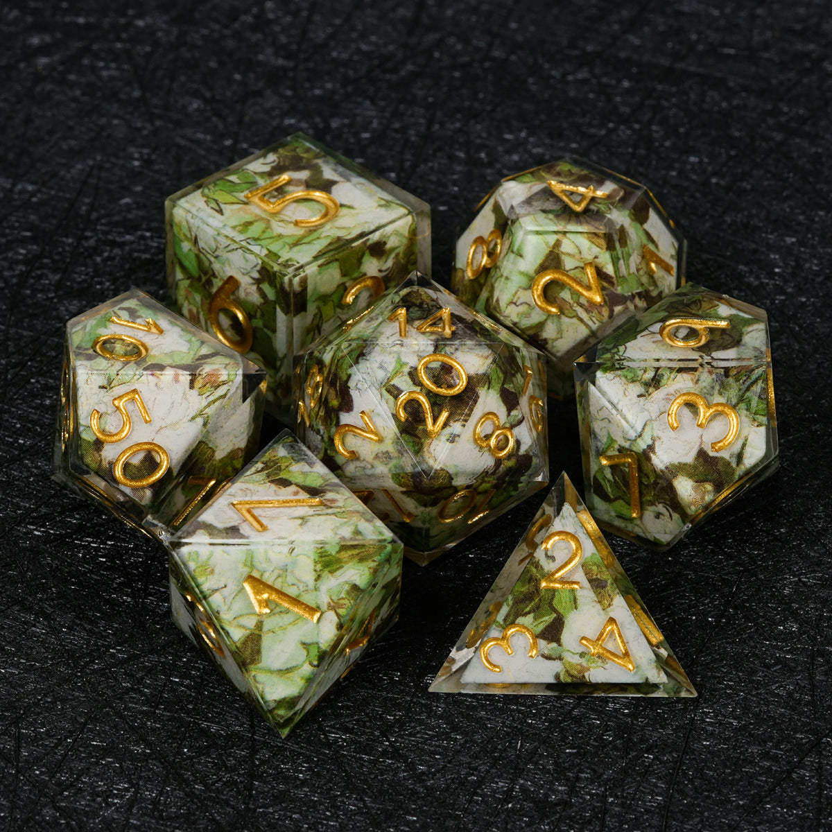 Custom Map-Landscape D&D Dice – Available with Engraved or Printed Text, Symbols, and Logos