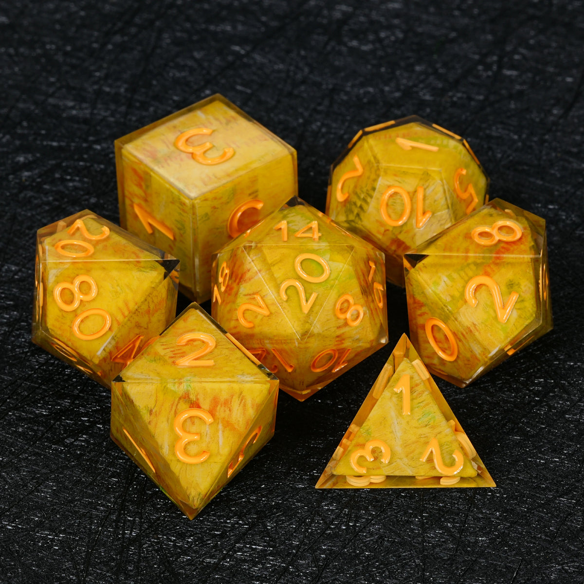Custom Map-Landscape D&D Dice – Available with Engraved or Printed Text, Symbols, and Logos