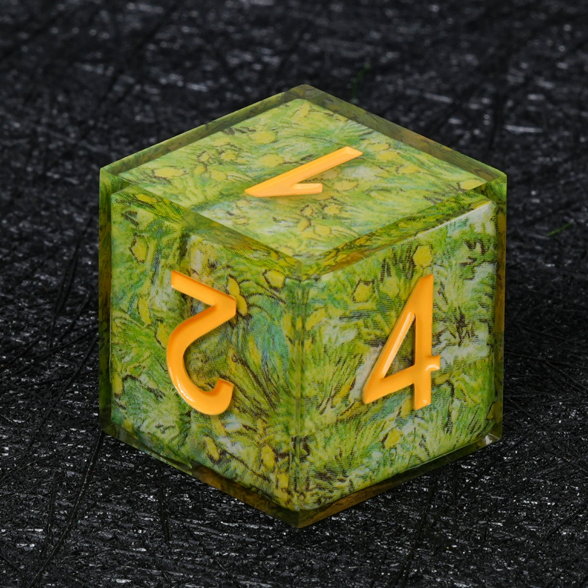Custom Map-Landscape D&D Dice – Available with Engraved or Printed Text, Symbols, and Logos