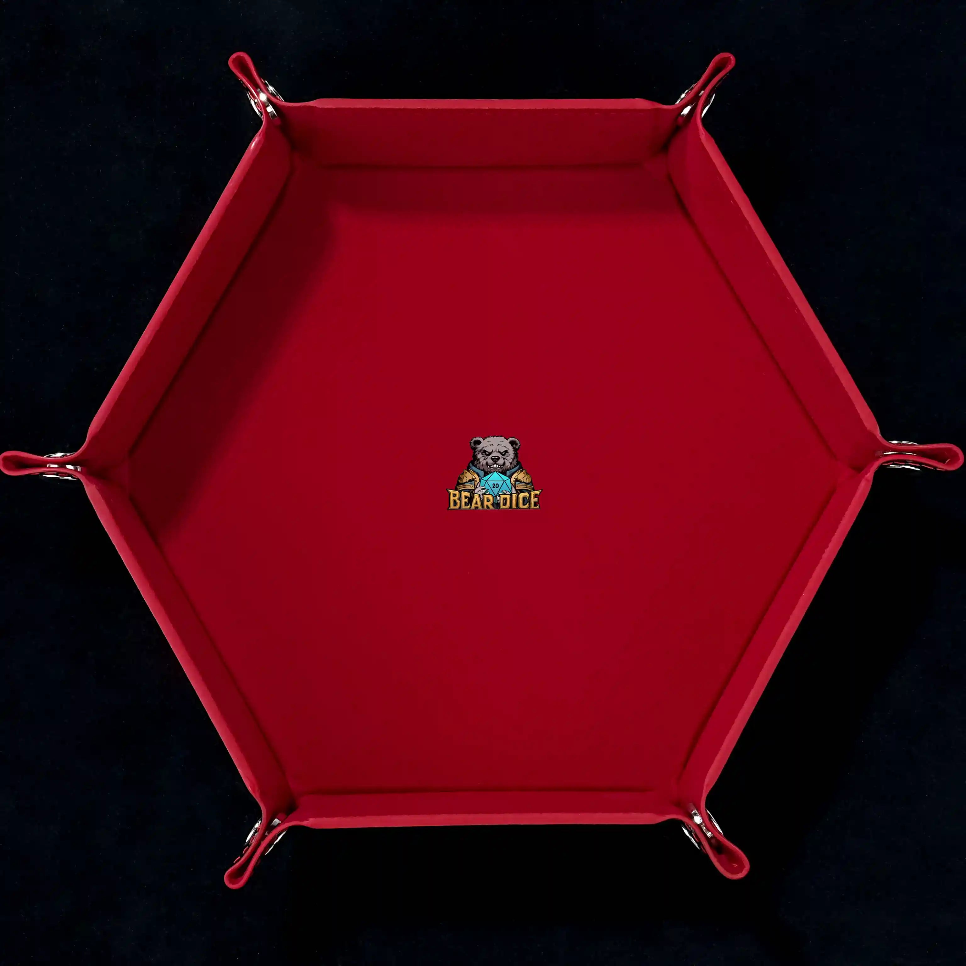 Red Leather Snap-On Dice Tray