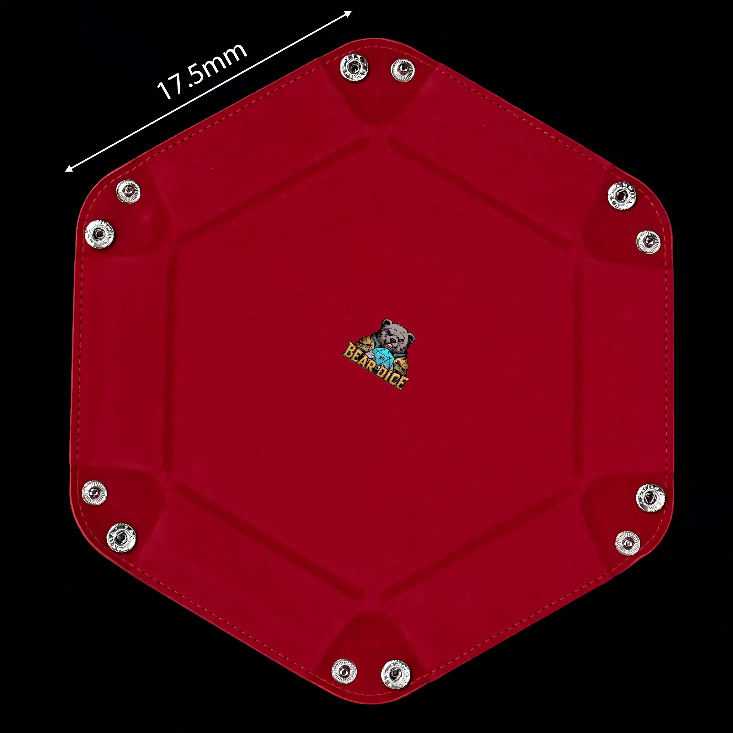 Red Leather Snap-On Dice Tray