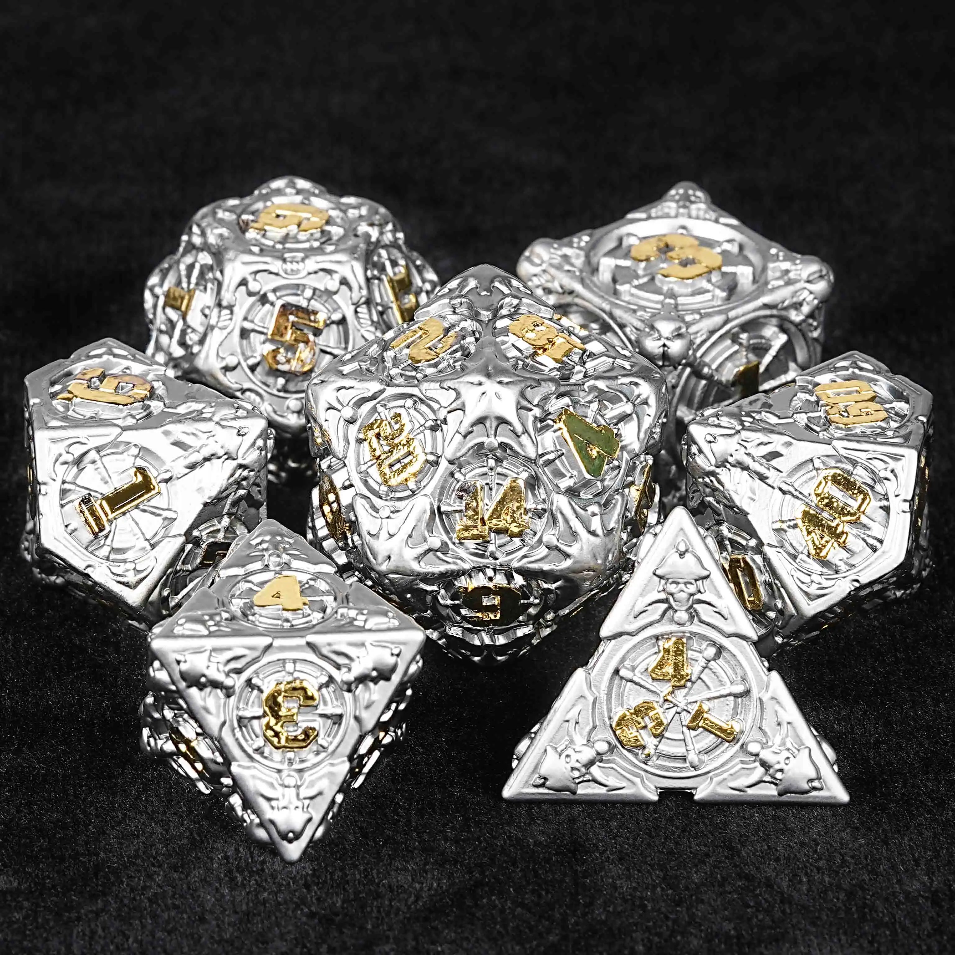 Limited Clearance-Metal Pirate DND Dice Set|3D Embossed Metal