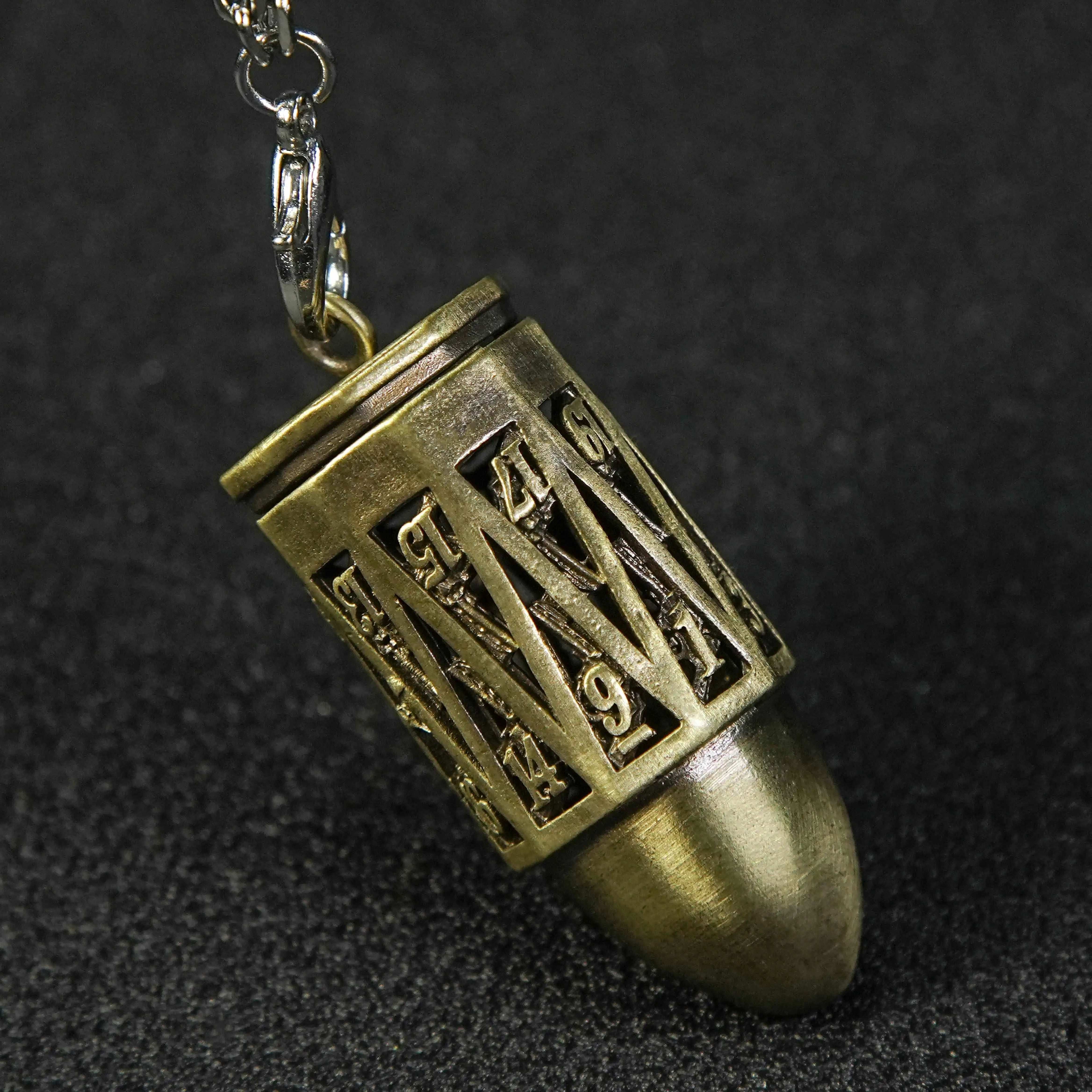 Roleplaying for the Soul: Antique Bronze Metal Bullet Dice Cage Pendant+metal mini dice set | Bear Dice