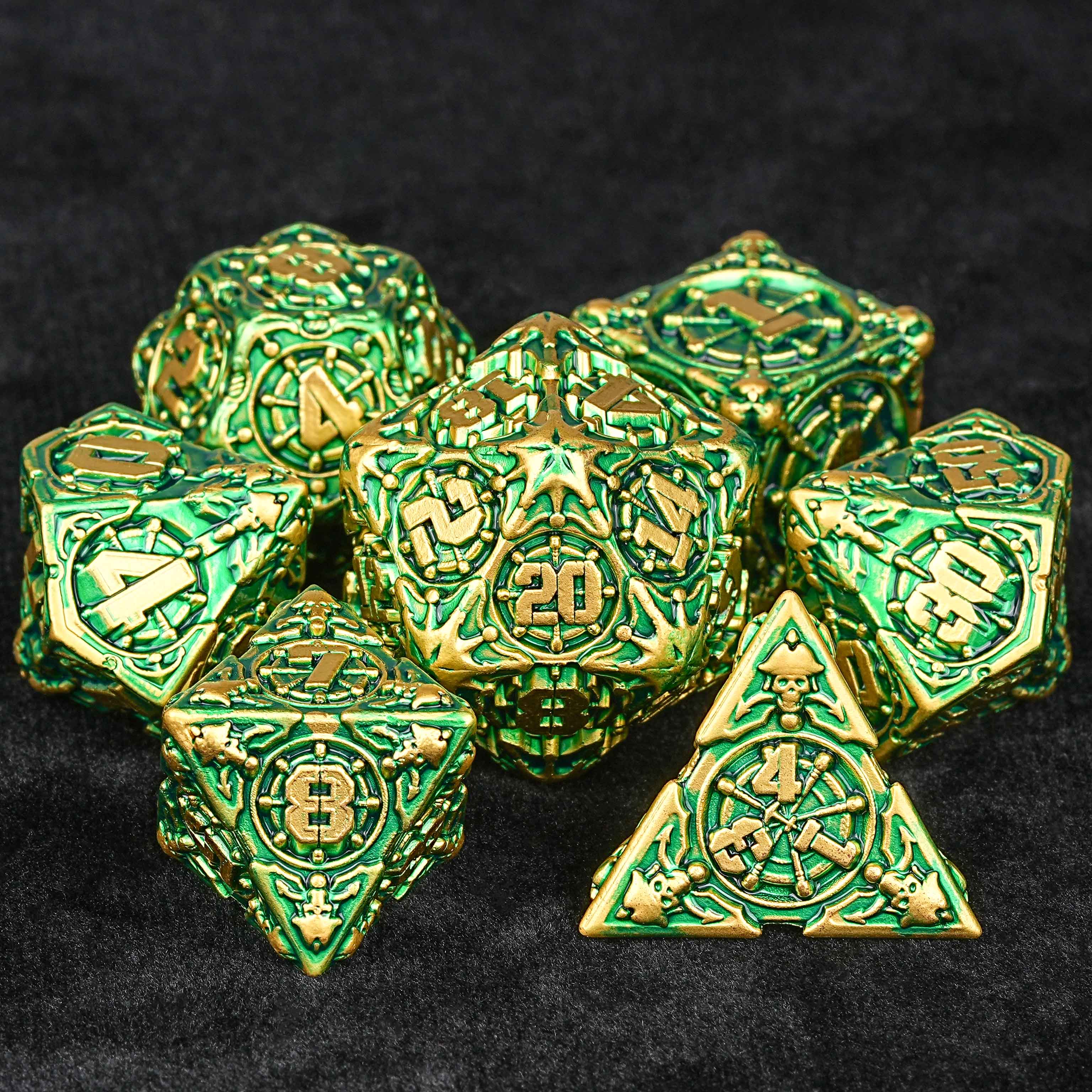 Limited Clearance-Metal Pirate DND Dice Set|3D Embossed Metal