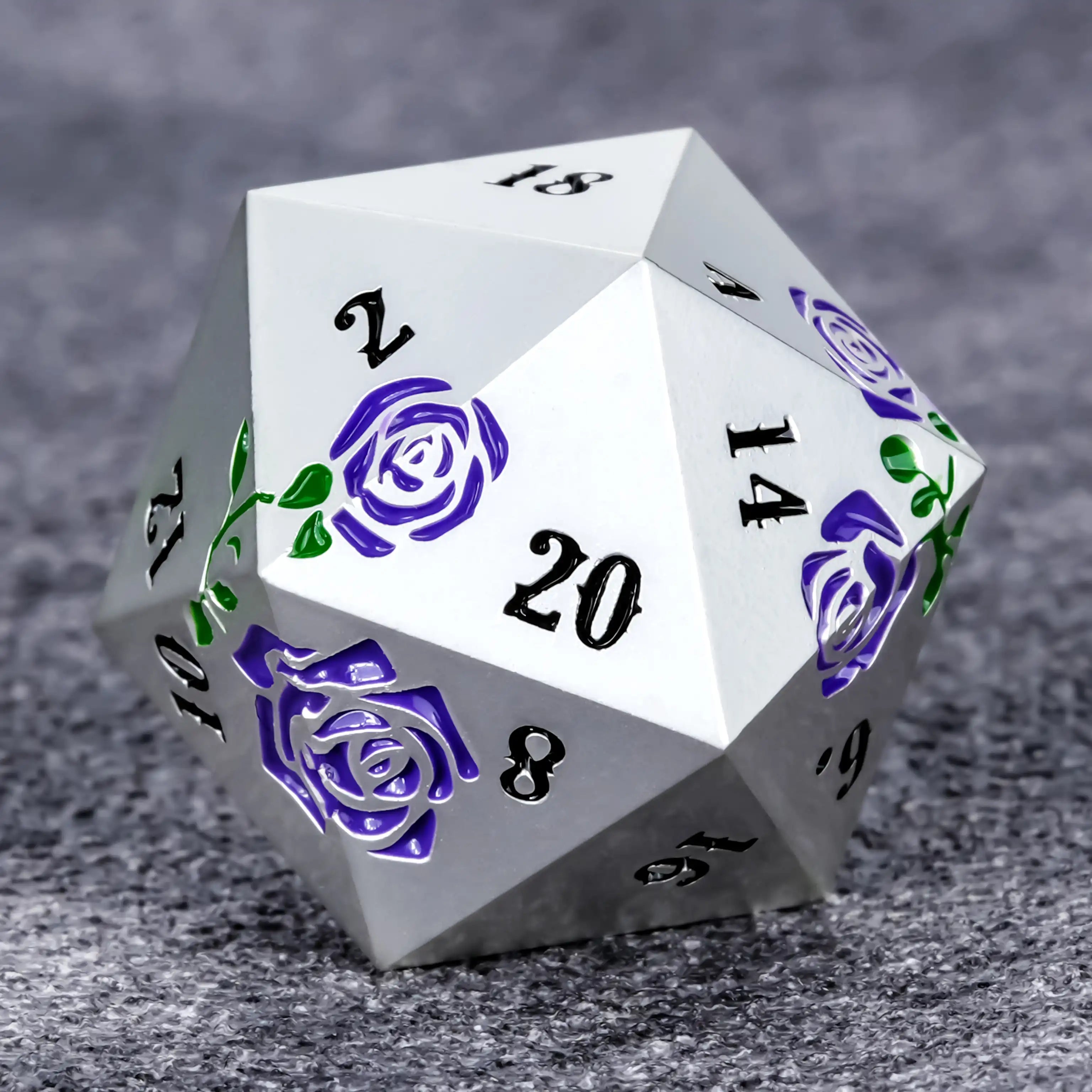 Rose Metal DND Dice D20 Valentine's Day Gift | BearDice