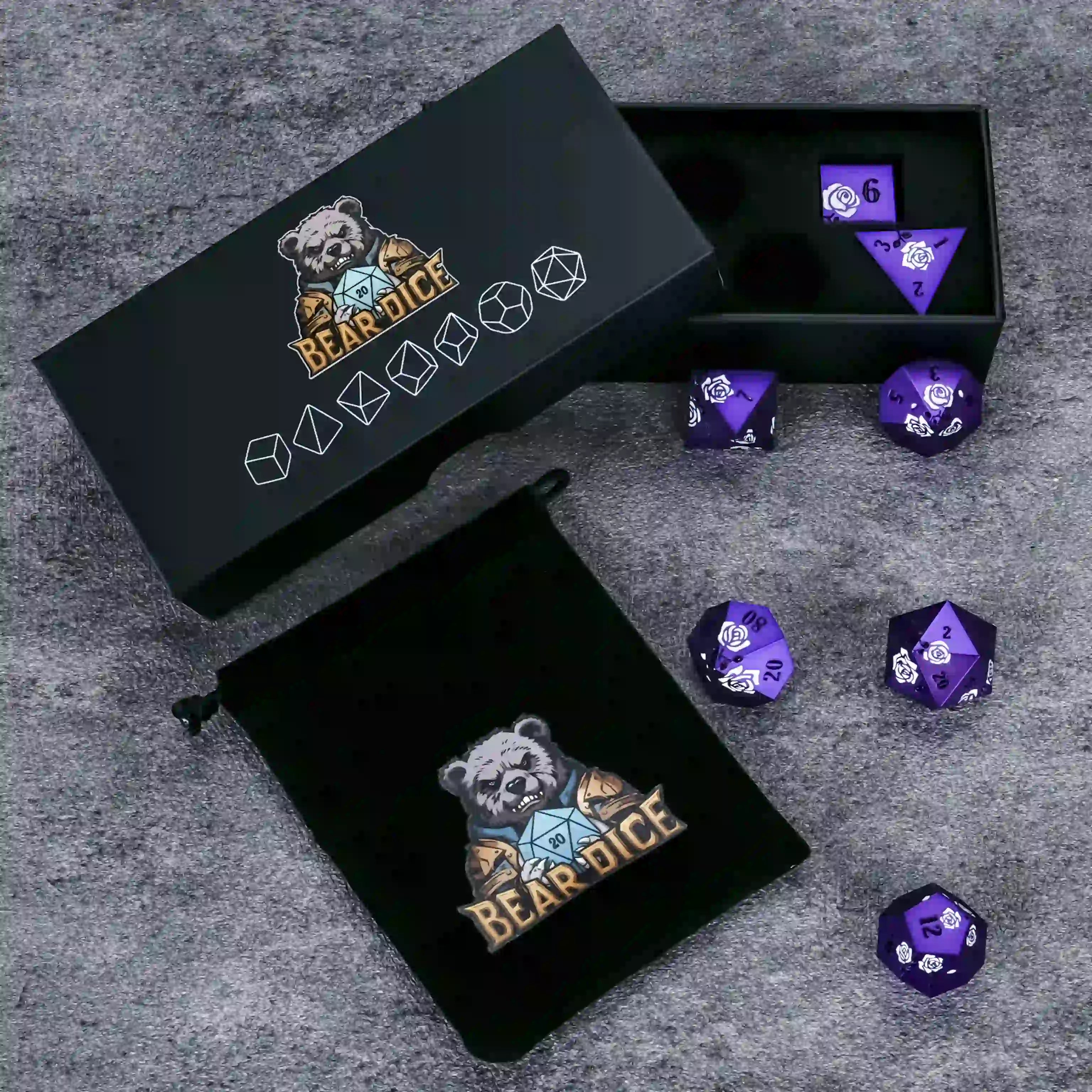 DND Dice Rose Metal Dice Set with Exquisite Packaging | BearDice
