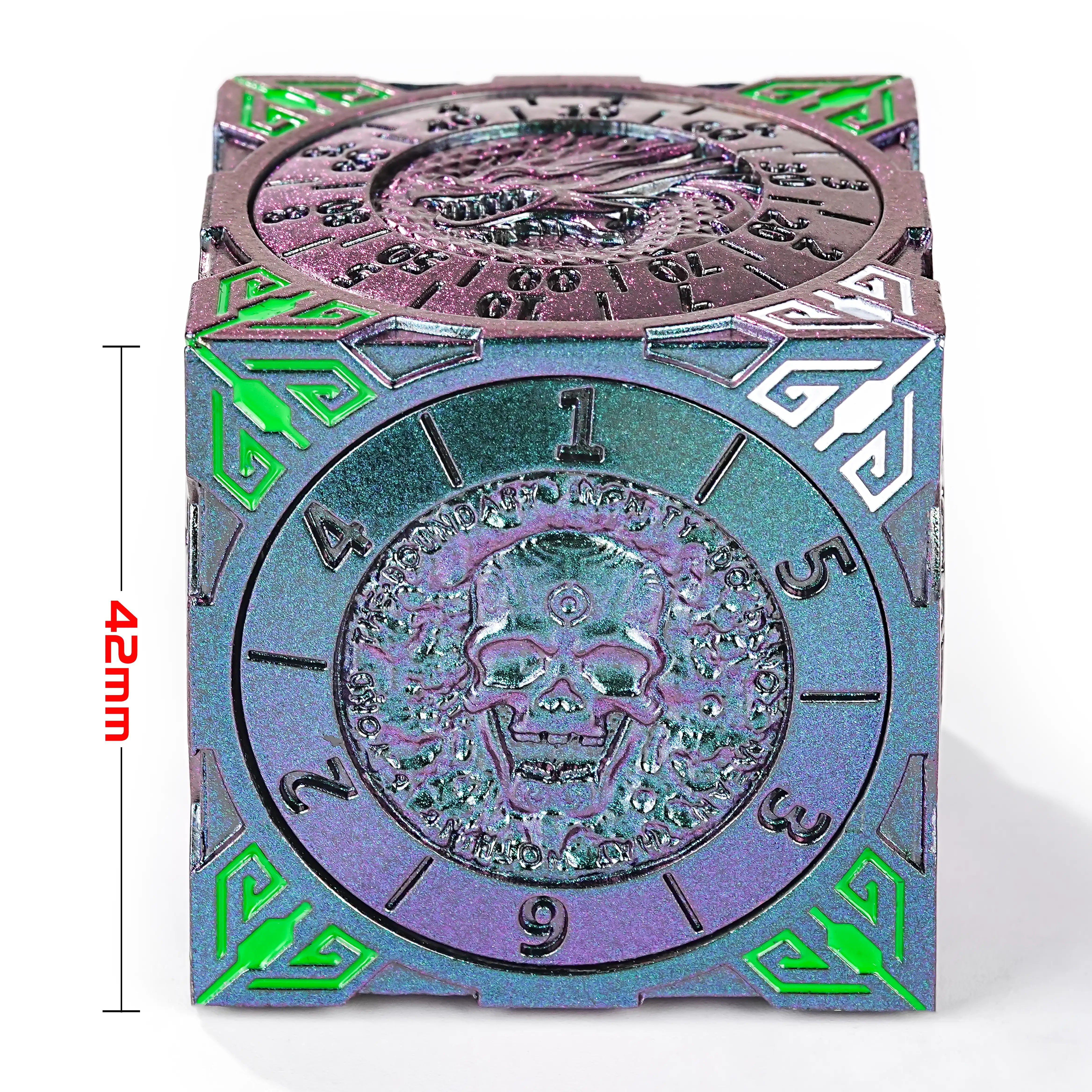 Cool Table Game Dice Spinner: 7-in-1 Metal Solid Cube Six-Sided Circular Spin Roulette Dice Size Chart | Bear Dice