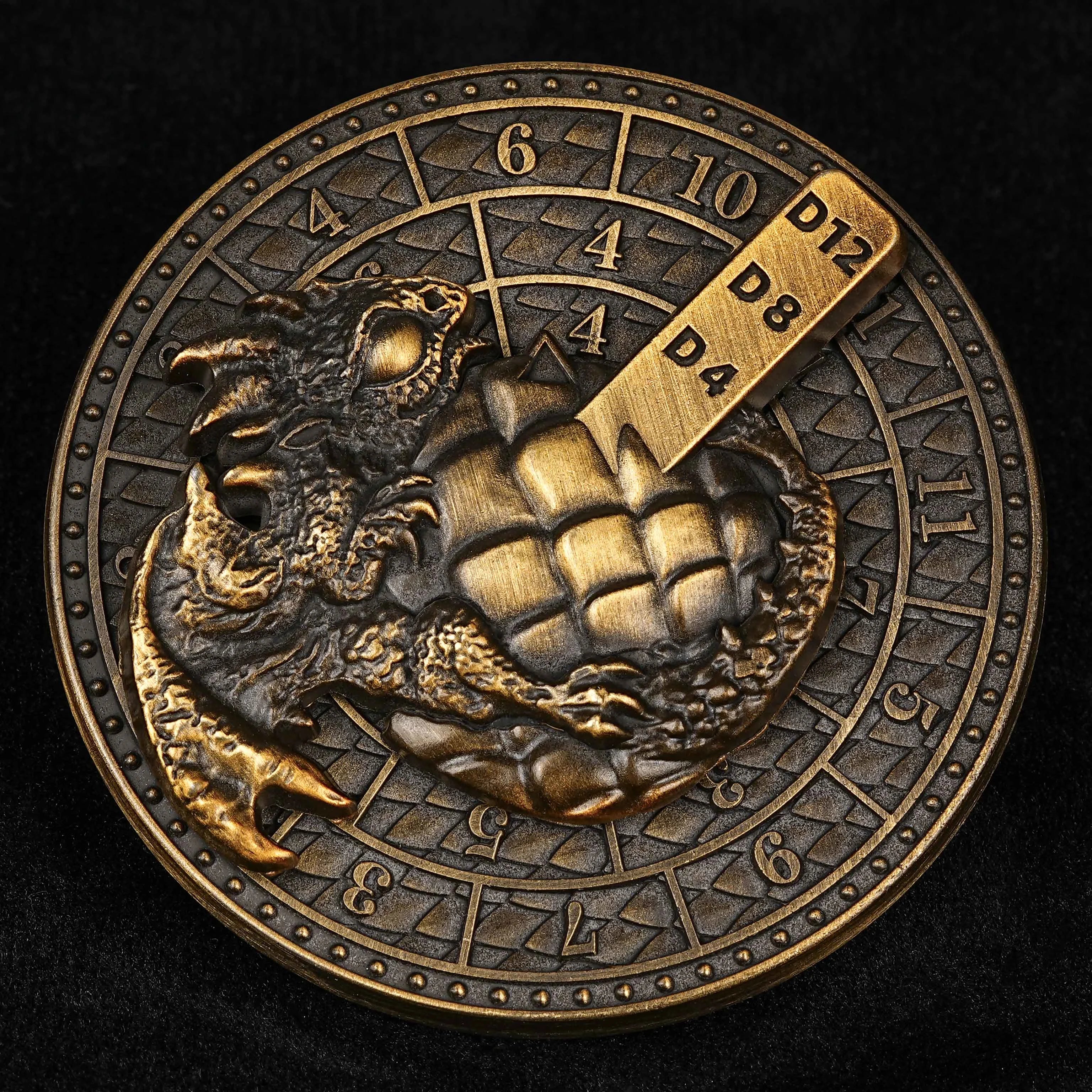 Unique Metal Dice Spinner Ancient Golden Dragon Egg Fidget Spinner Dice-D12、D8、D4 | Bear Dice